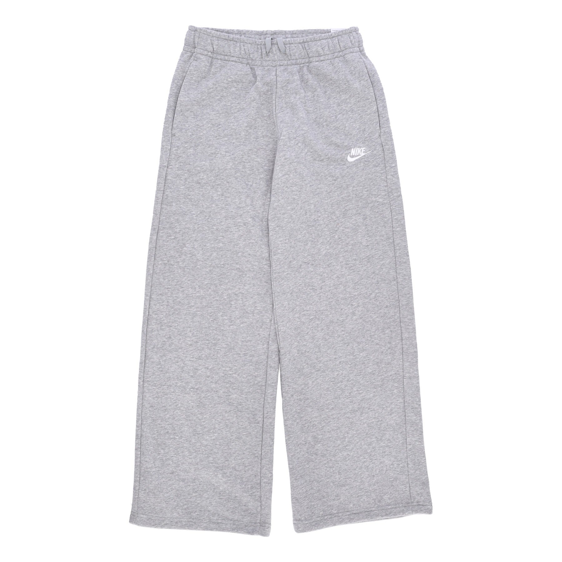 Nike, Pantalone Tuta Felpato Donna Sportwear Club Fleece Mid-rise Wide-leg Pant, Dk Grey Heather/white