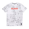 Puma, Maglietta Uomo Clear Out Tee, White/court All Over Print