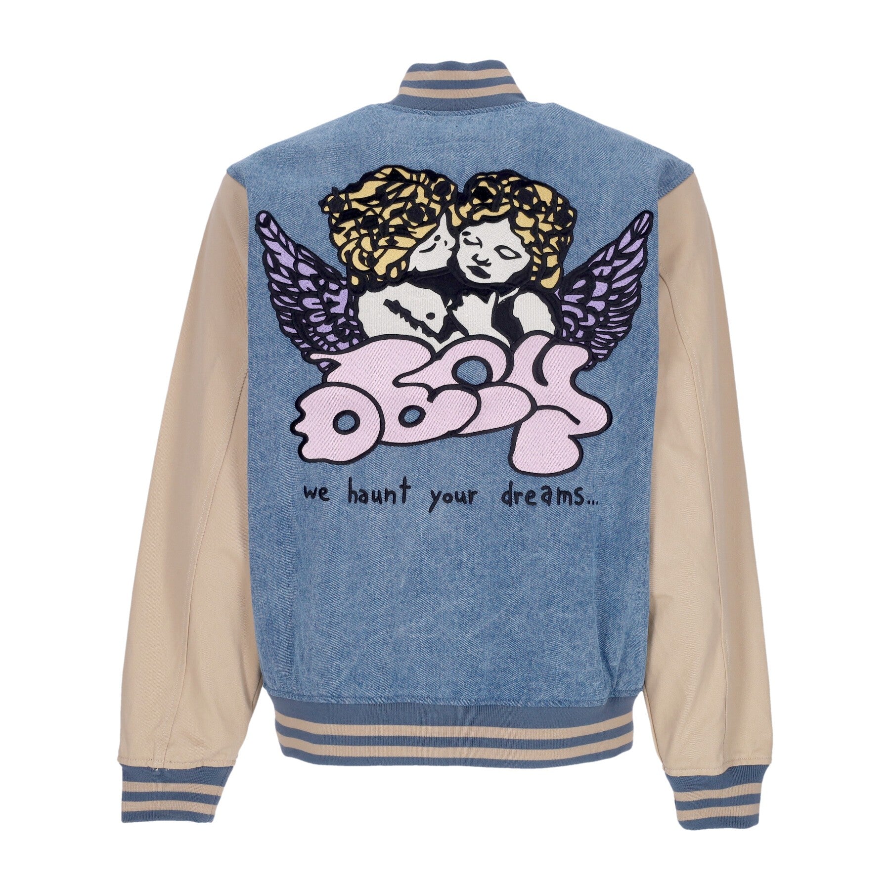 Obey, Giubbotto Uomo Care Denim Varsity Jacket, 