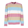 Obey, Felpa Girocollo Uomo Resol Stripe Crew Fleece, Vintage Pink Multi