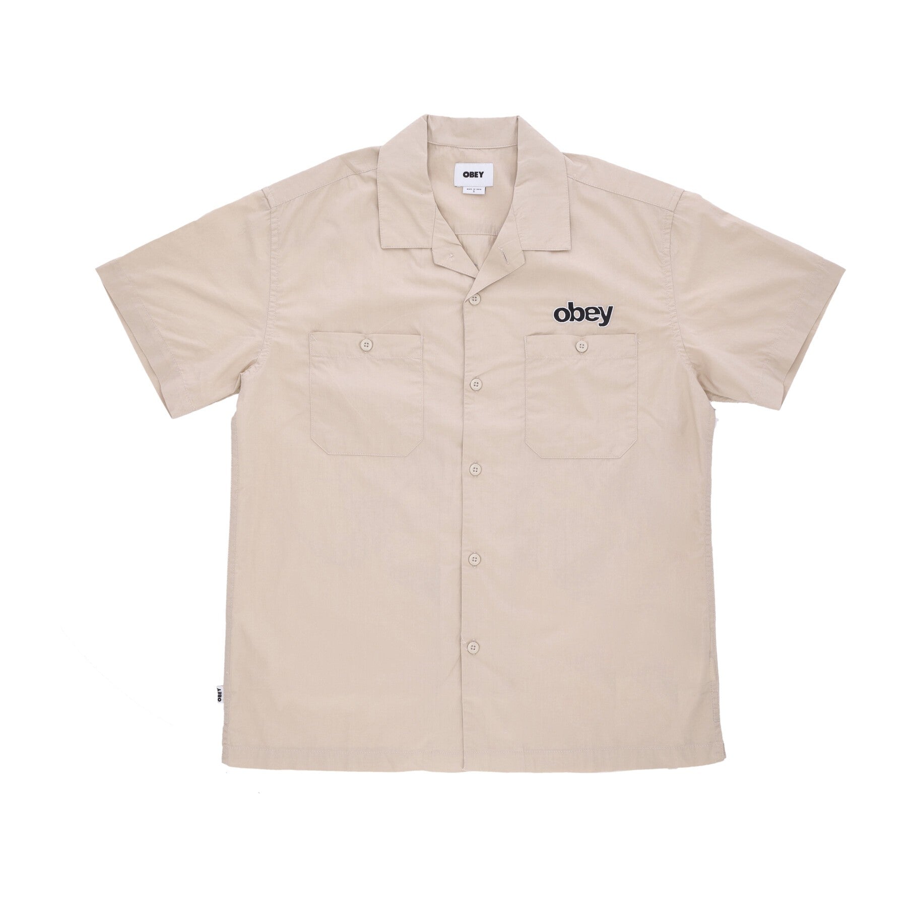 Men's Short Sleeve Shirt Clock In Woven S Clay