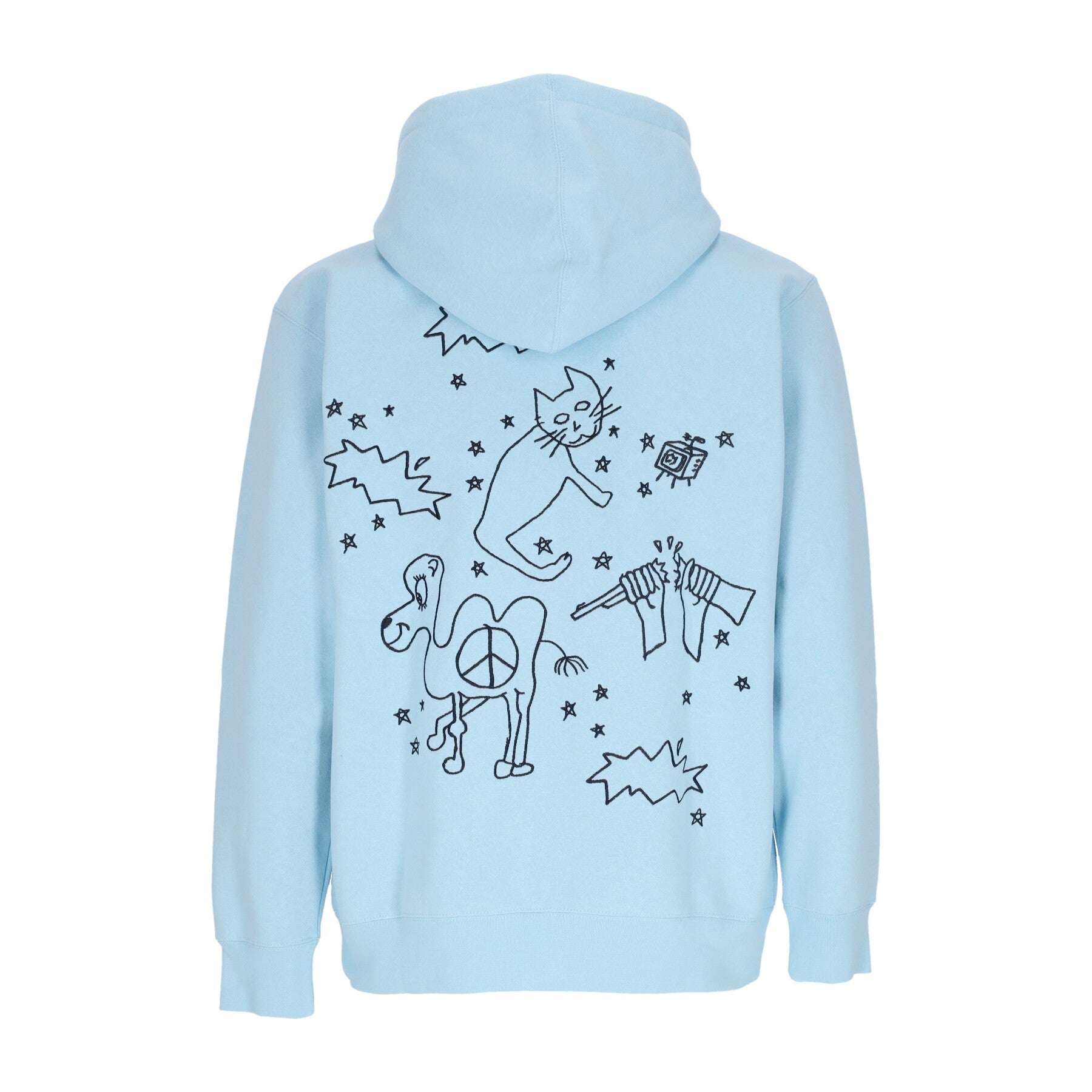 Zip sweat-shirt à capuche masculin scribes zip hotte toison ciel bleu