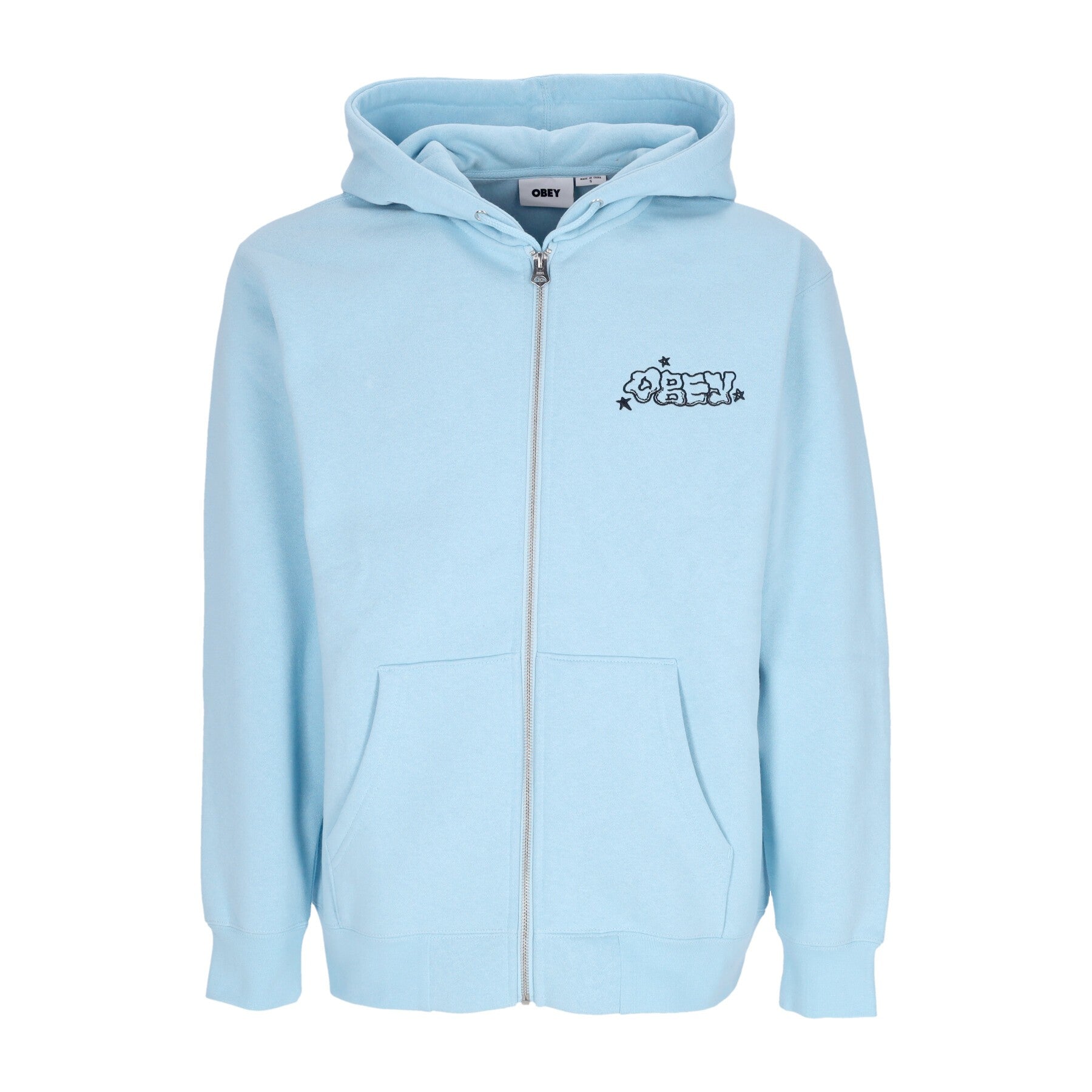 Zip sweat-shirt à capuche masculin scribes zip hotte toison ciel bleu