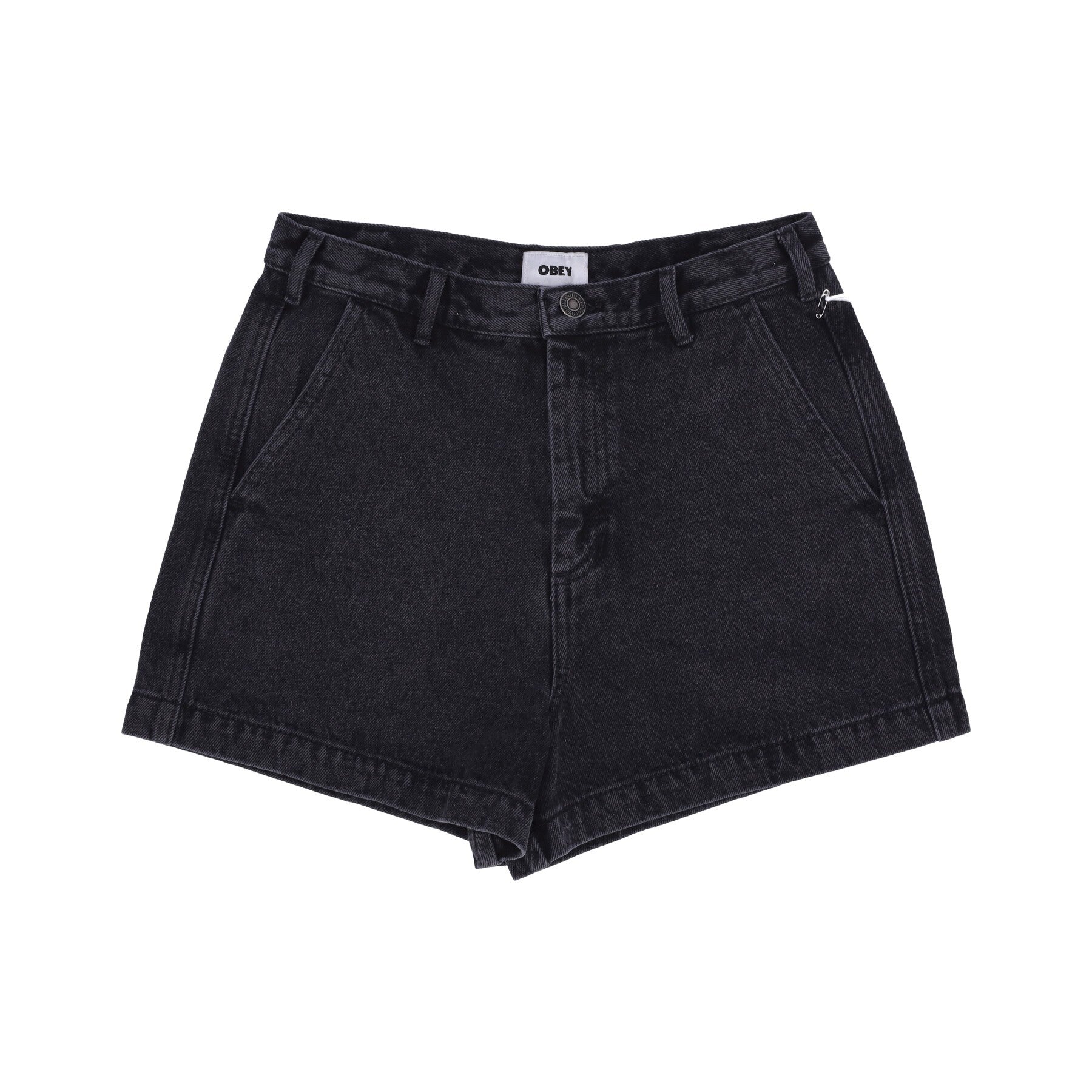 Obey, Jeans Corto Donna Baby Lamb Denim Short, Dusty Black