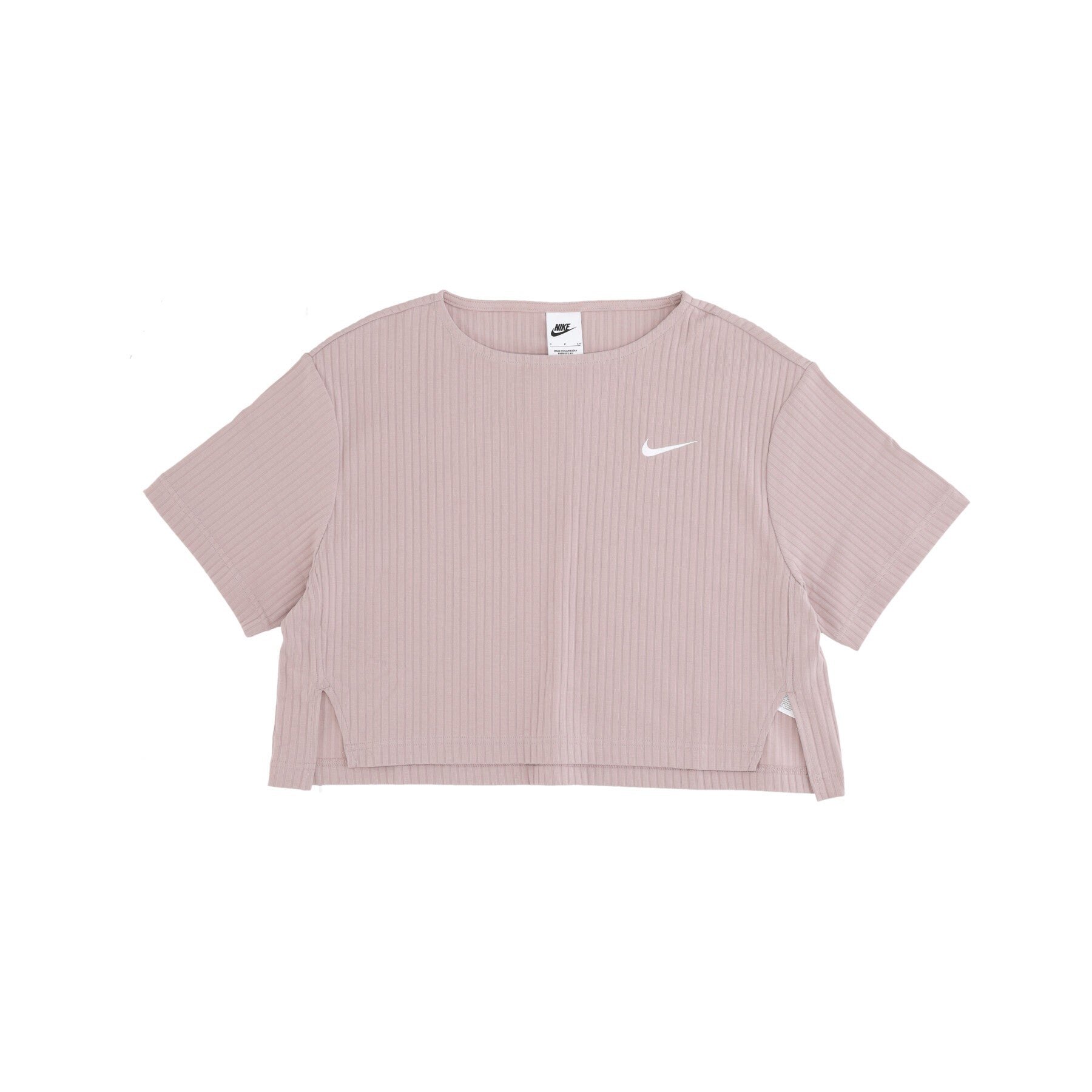 Nike, Maglietta Donna Rib Jersey Top, Diffused Taupe/white