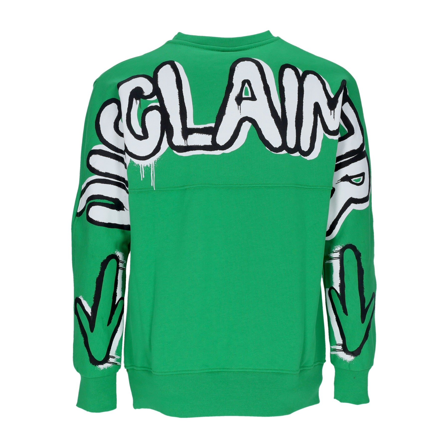 Men's Lightweight Crewneck Sweatshirt Back Colored Big Logo Crewneck Green