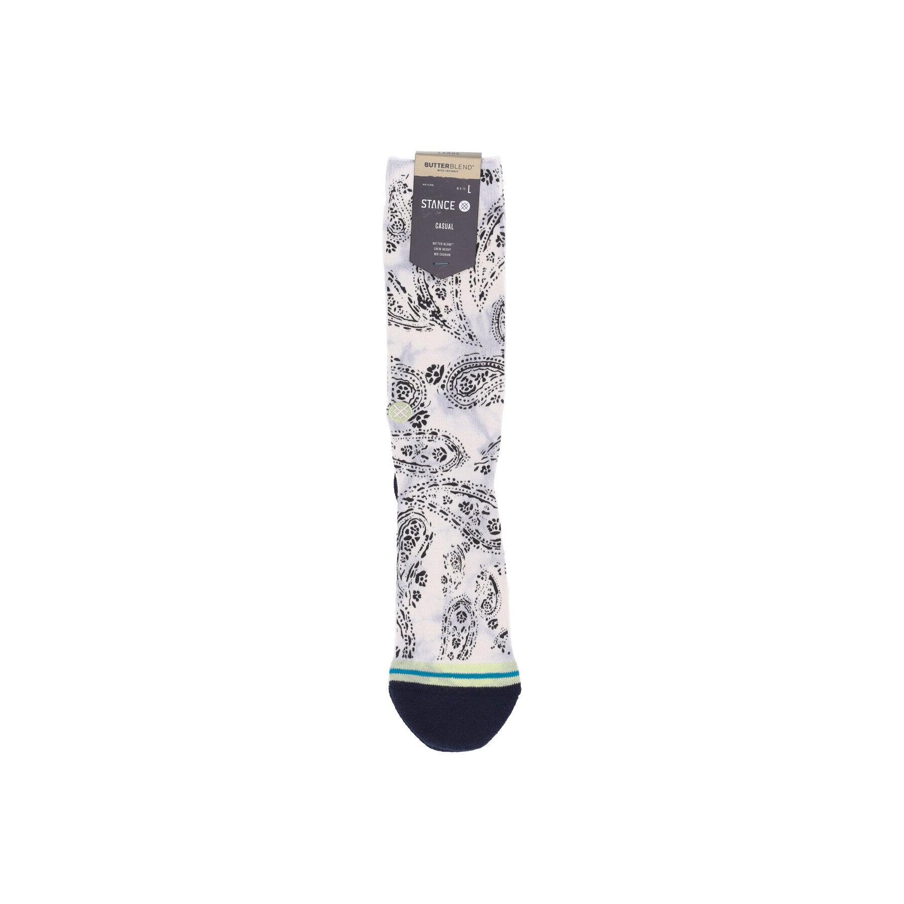 Stance, Calza Media Uomo Paizley, Vintage White