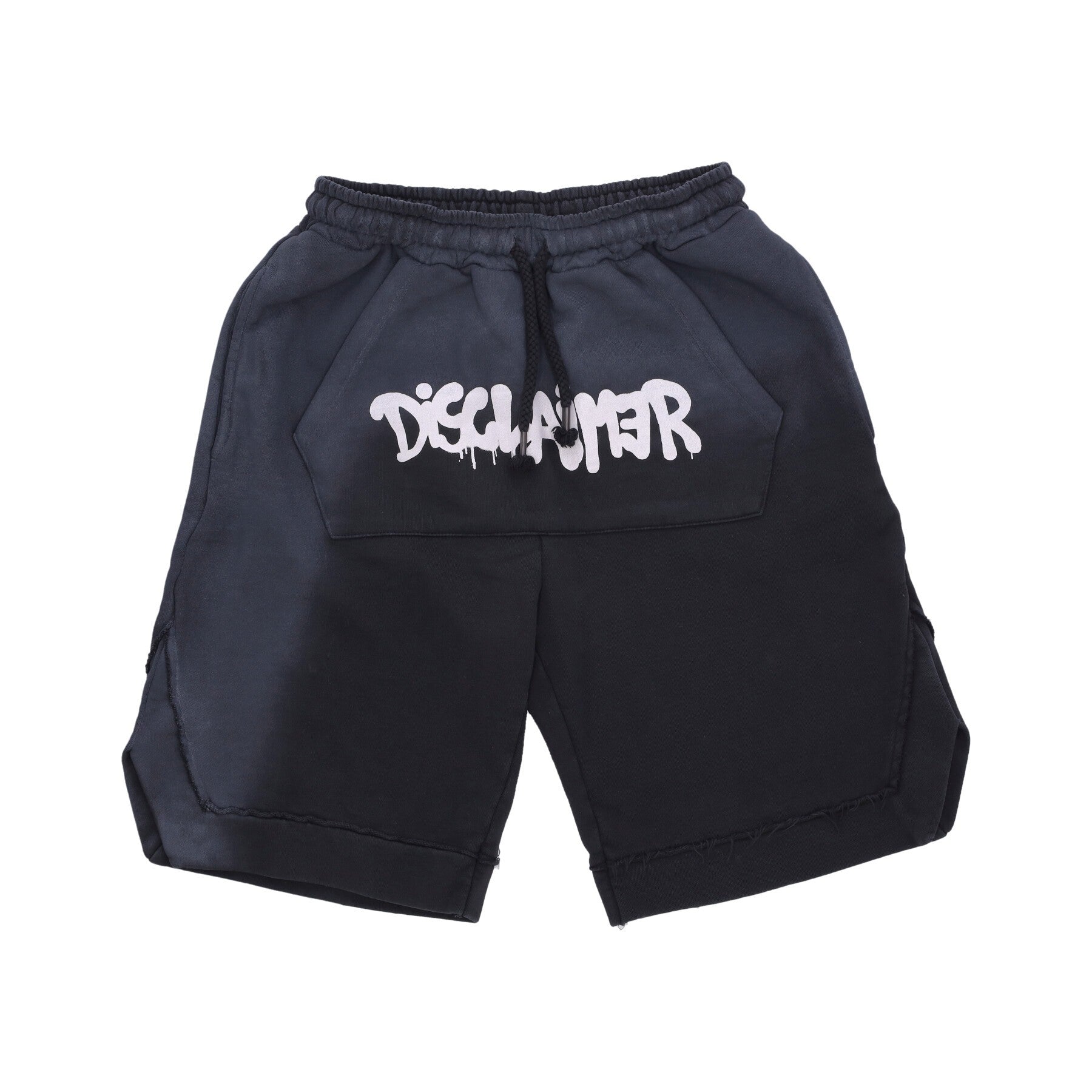 Herren-Trainingsshorts mit Logo und Batikmuster in Schwarz