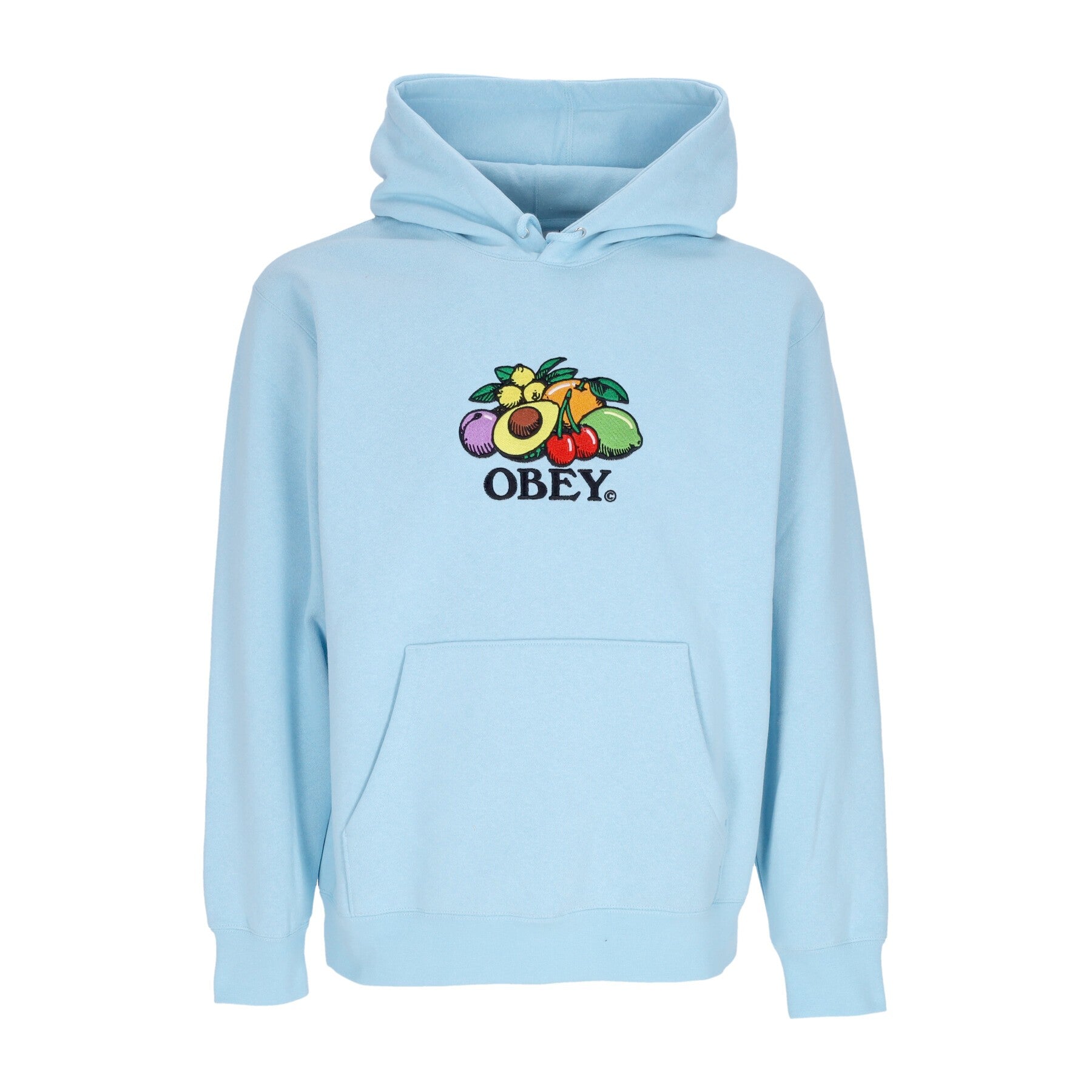 Obey, Felpa Cappuccio Uomo Basket Hood Fleece, Sky Blue