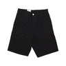 Carhartt Wip, Pantalone Corto Uomo Single Knee Short, Black Rinsed