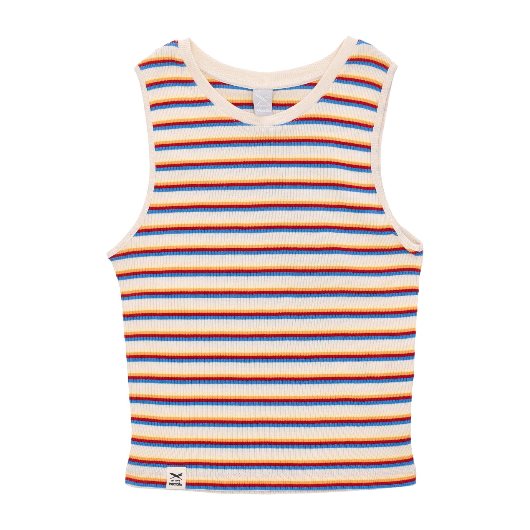 Mimie Tank Women's Short Tank Top Blue Red