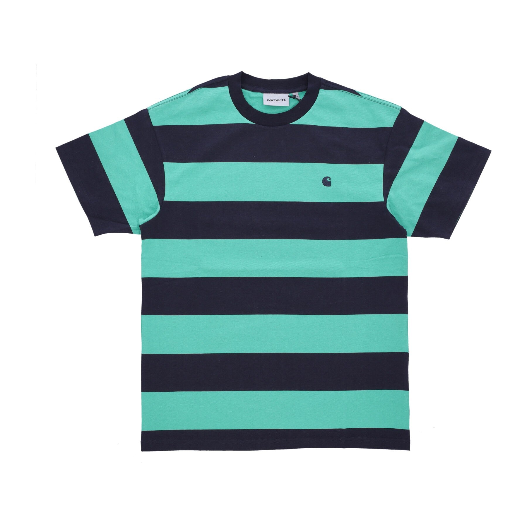 Carhartt Wip, Maglietta Uomo Dampier Tee, Dark Navy/aqua Green