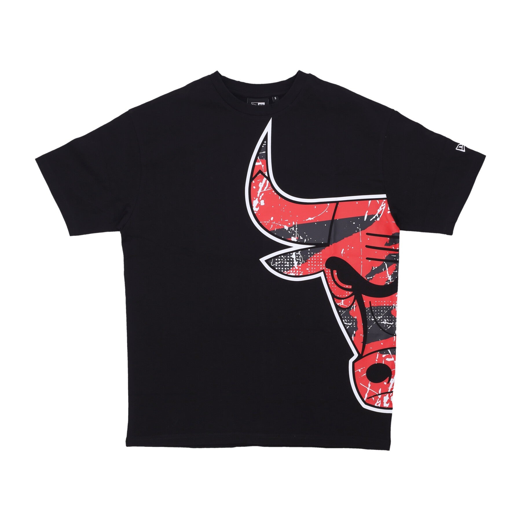 New Era, Maglietta Uomo Nba Large Team Logo Oversize Tee Chibul, Black/front Door Red