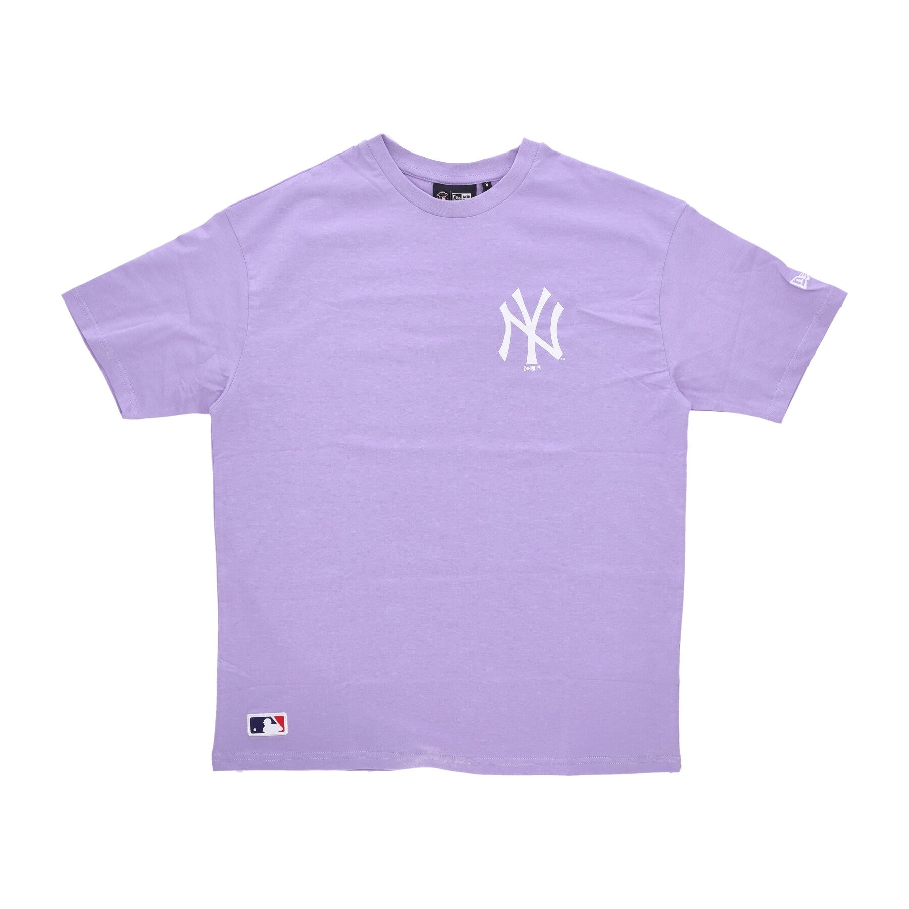 New Era, Maglietta Uomo Mlb League Essentials Lc Oversize Tee Neyyan, Lilac/white