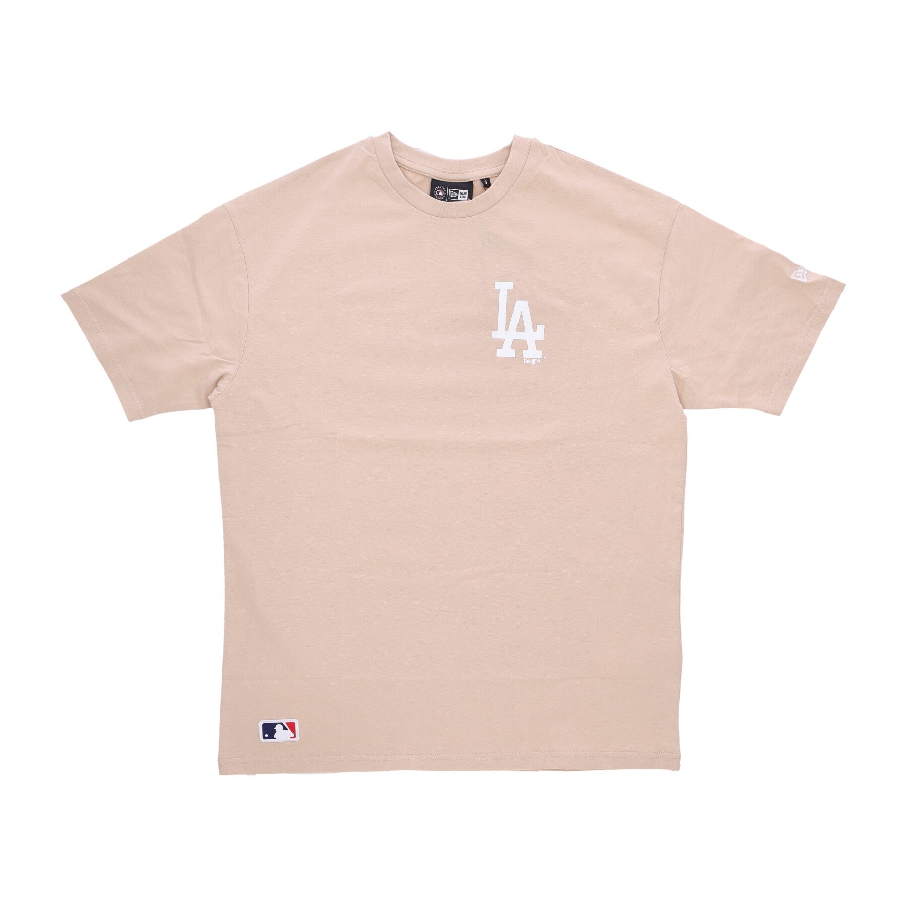 New Era, Maglietta Uomo Mlb League Essentials Lc Oversize Tee Losdod, Light Beige/white