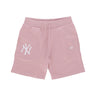 New Era, Pantalone Corto Tuta Felpato Uomo Mlb League Essentials Shorts Neyyan, Rose/white