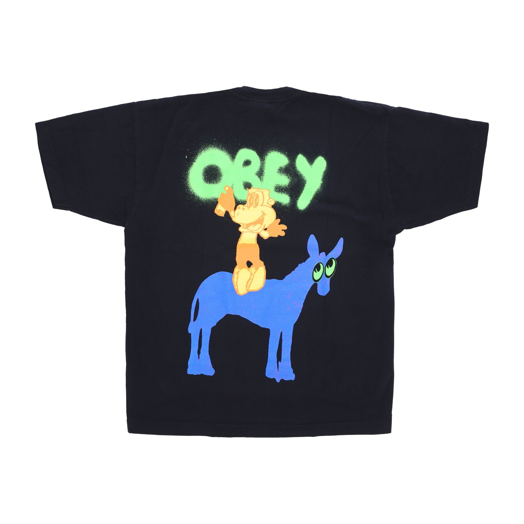 Obey, Maglietta Uomo Donkey Heavyweight Tee, Off Black