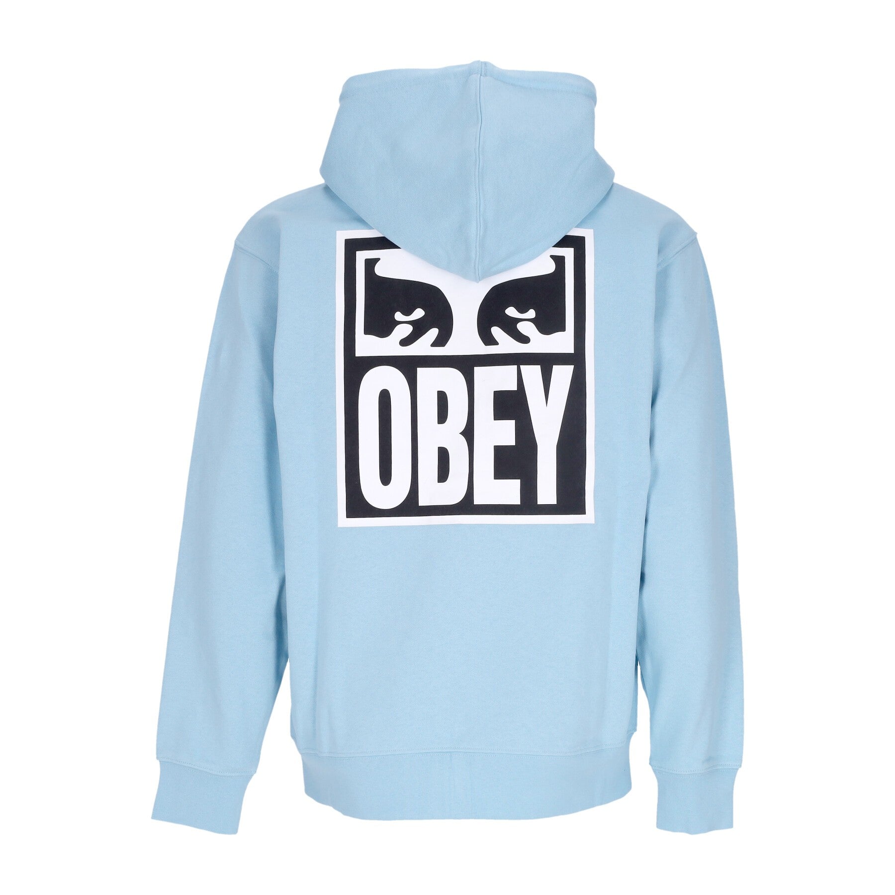 Obey, Felpa Leggera Cappuccio Zip Uomo Eyes Icon 2 Zip Hood Premium French Terry, Sky Blue