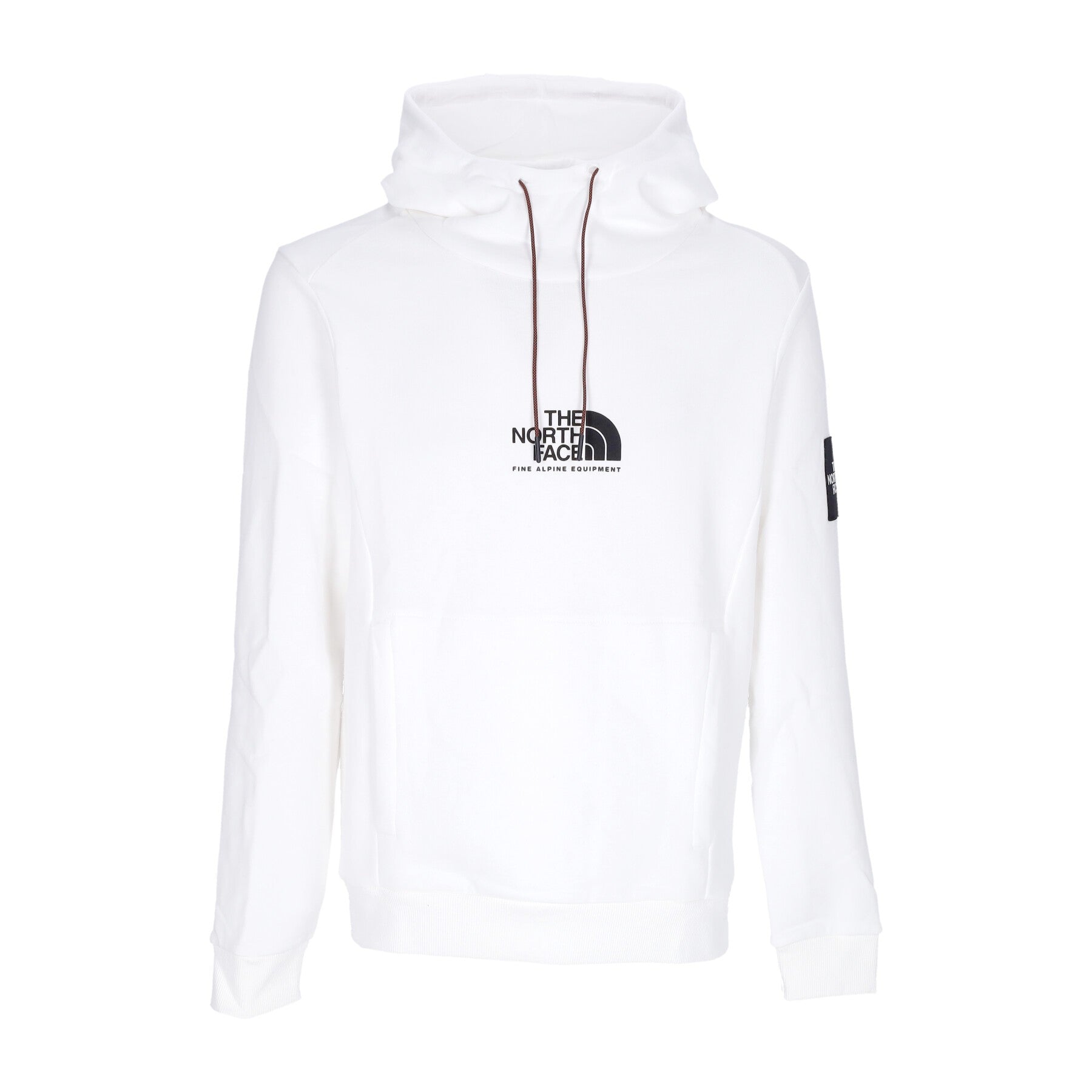 The North Face, Felpa Cappuccio Uomo Fine Alpine Hoodie, White/retro Orange