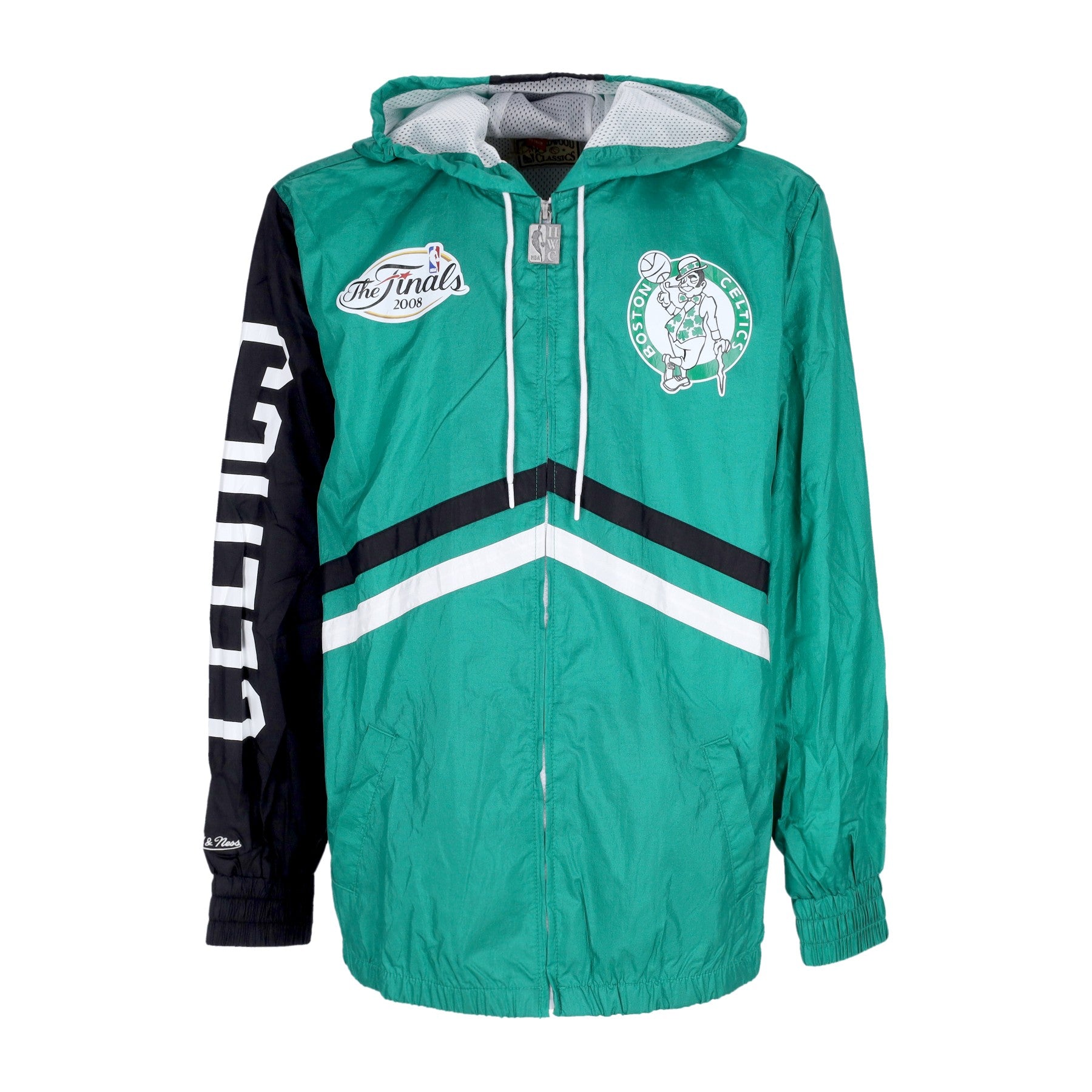 Mitchell & Ness, Giacca A Vento Uomo Nba Undeniable Full Zip Windbreaker Hardwood Classics Boscel, Kelly Green