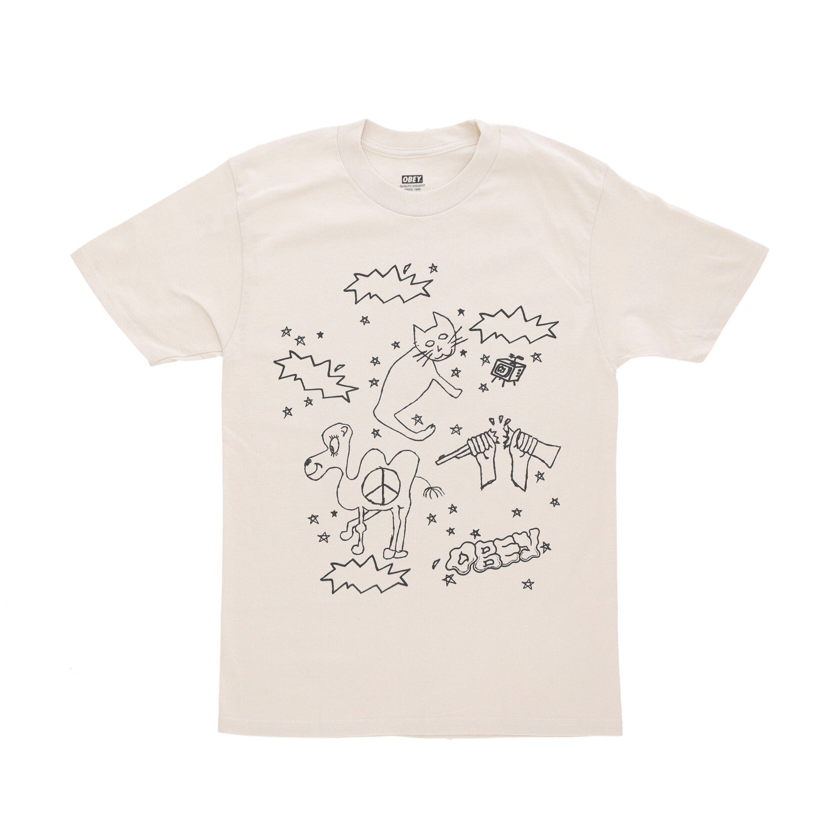 Men's Cat & Camel Classic Tee Cream T -Shirt