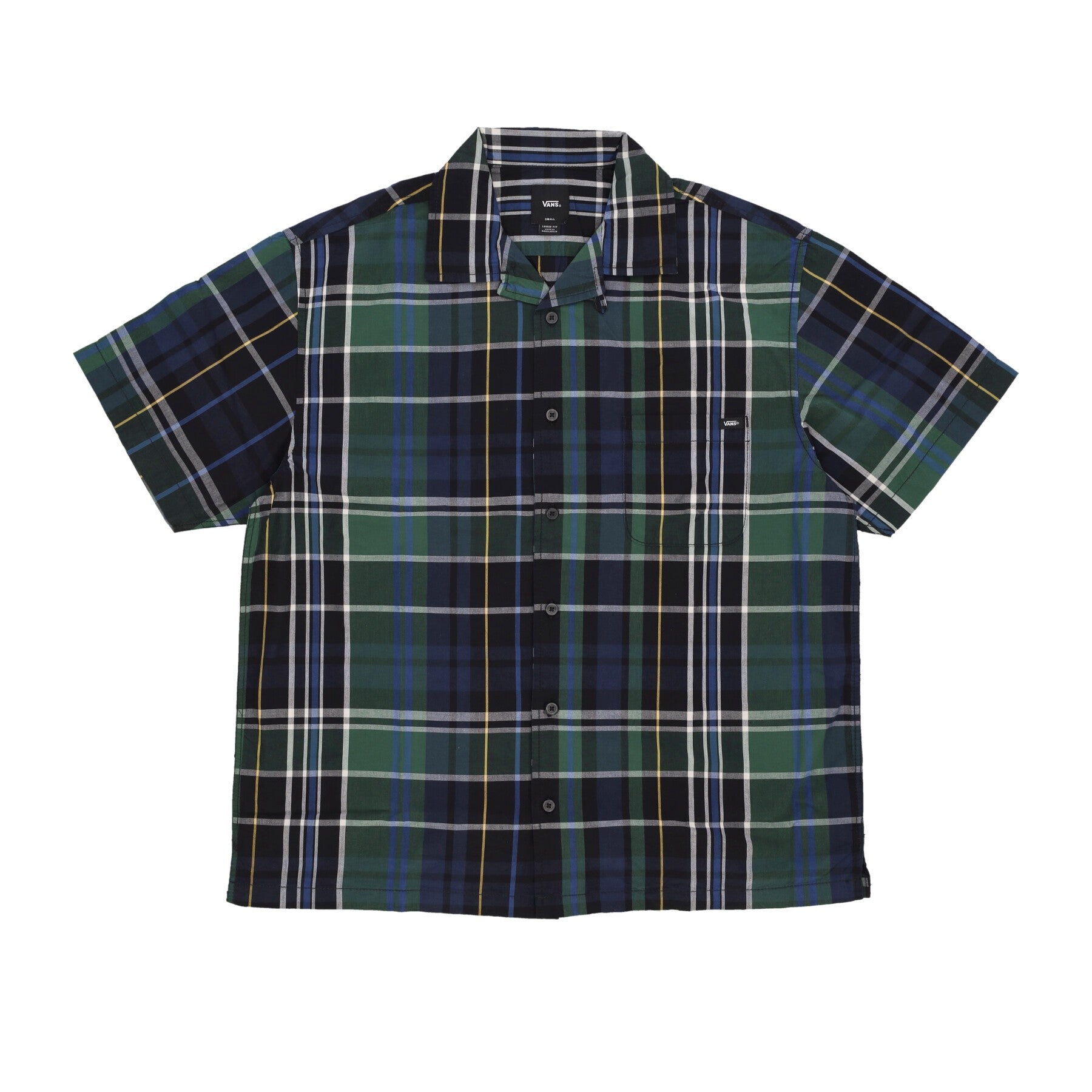 Vans, Camicia Manica Corta Uomo Grisham S/s Shirt, Black/eden