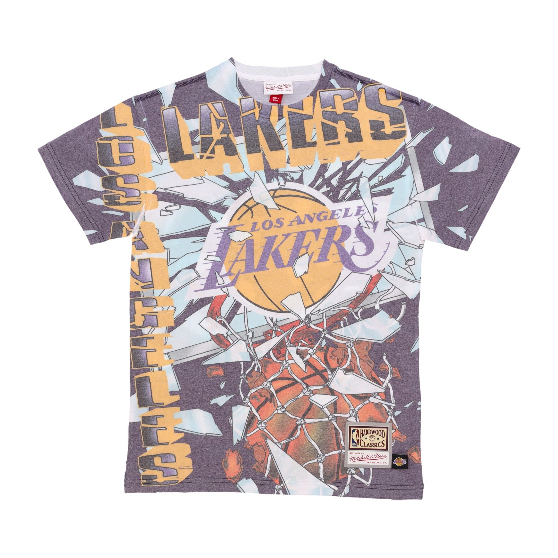 Mitchell & Ness, Maglietta Uomo Nba Big Face 6.0 Tee Hardwood Classics Loslak, Purple