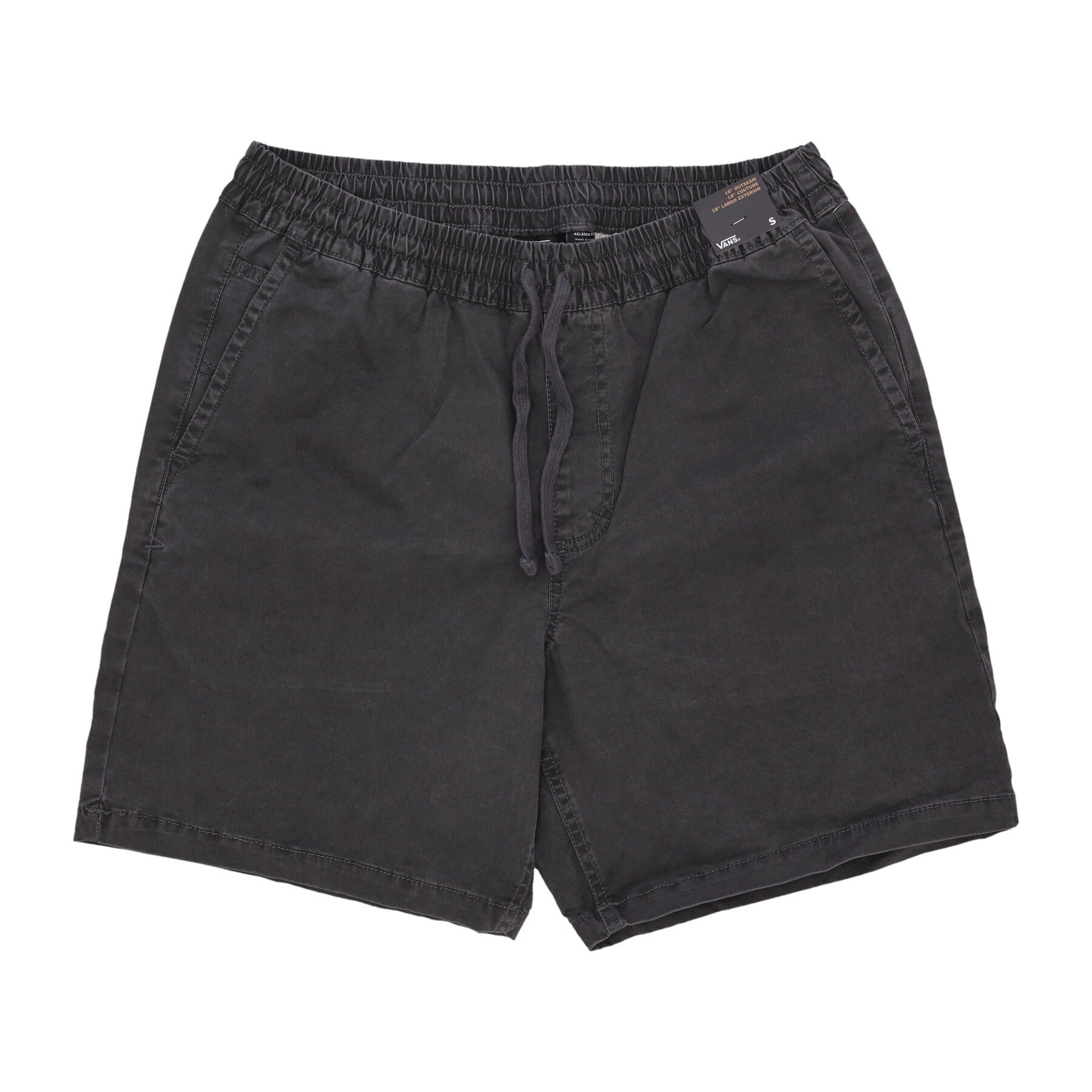 Vans, Pantalone Corto Uomo Range Salt Wash Relaxed Elastic Short, Asphalt