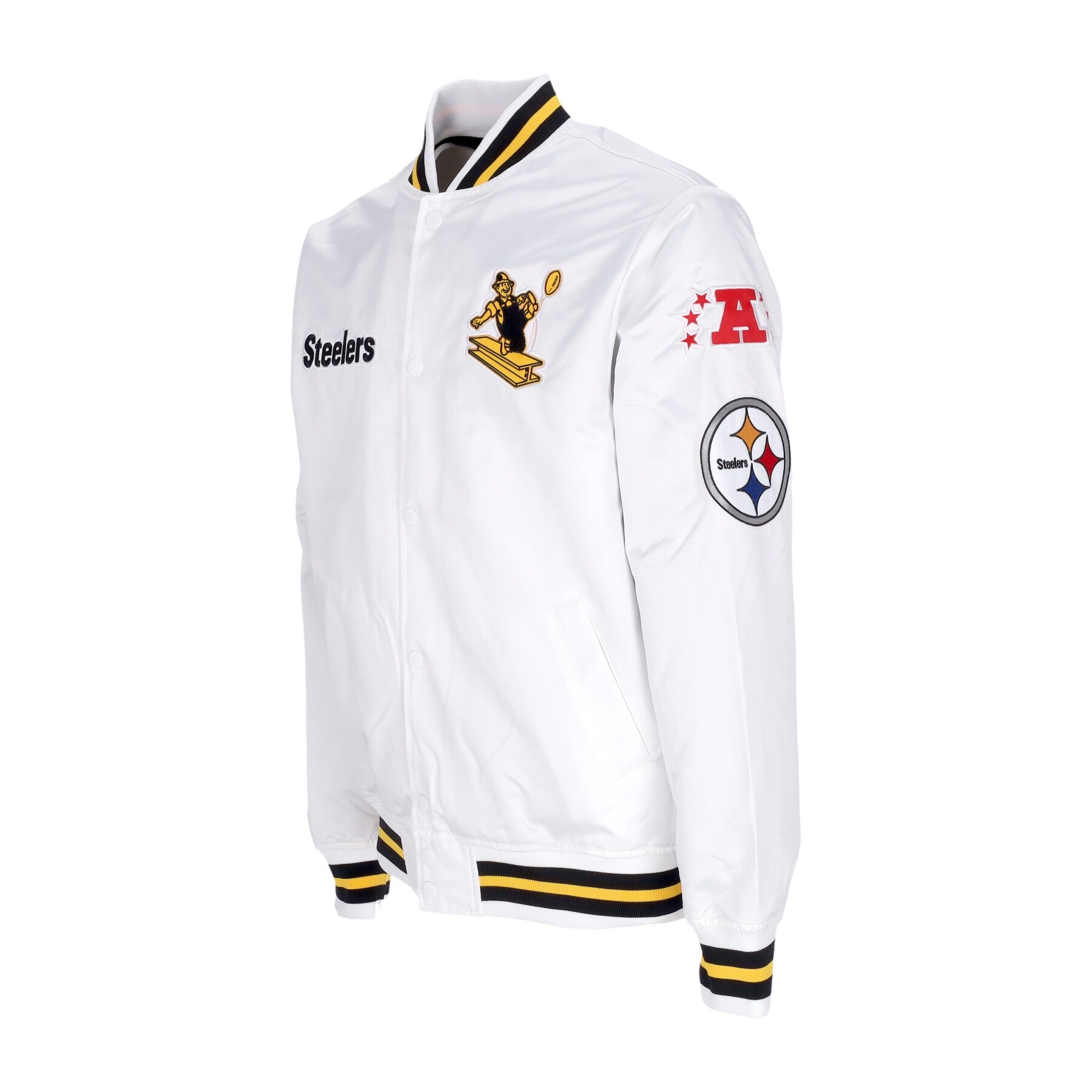 Mitchell & Ness, Giubbotto Bomber Uomo Nfl Hometown Lw Satin Jacket Pitste, 