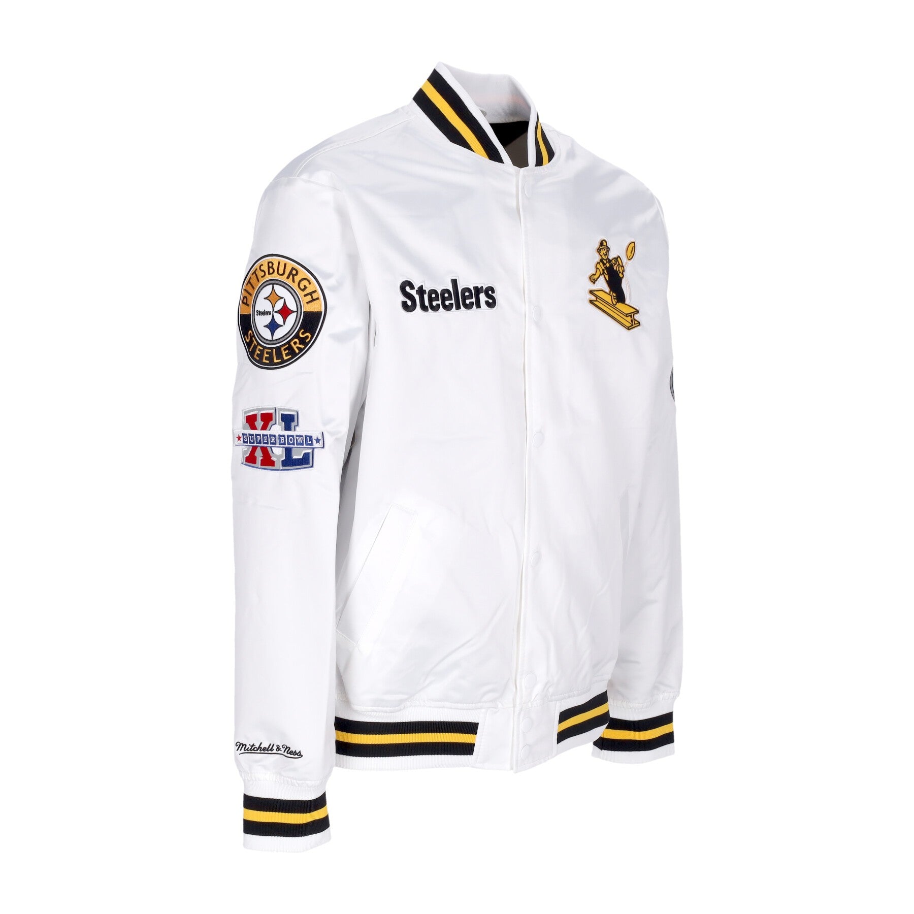 Mitchell & Ness, Giubbotto Bomber Uomo Nfl Hometown Lw Satin Jacket Pitste, 