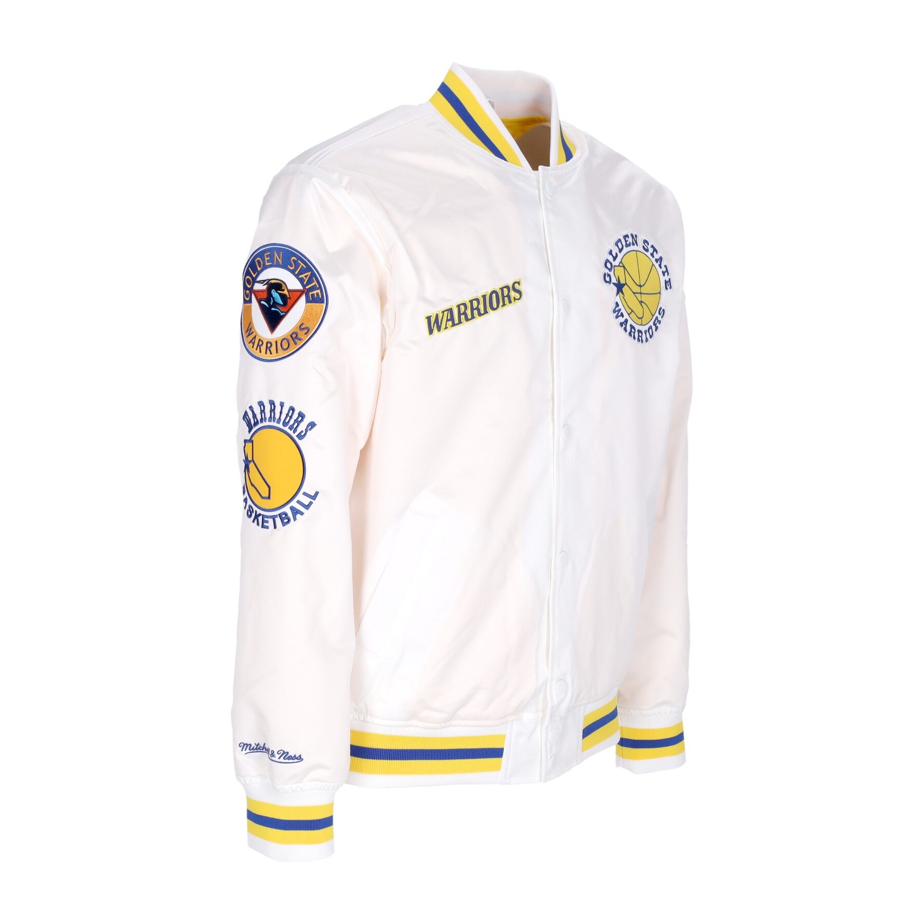 Mitchell & Ness, Giubbotto Bomber Uomo Nba Hometown Lw Satin Jacket Hardwood Classics Golwar, 