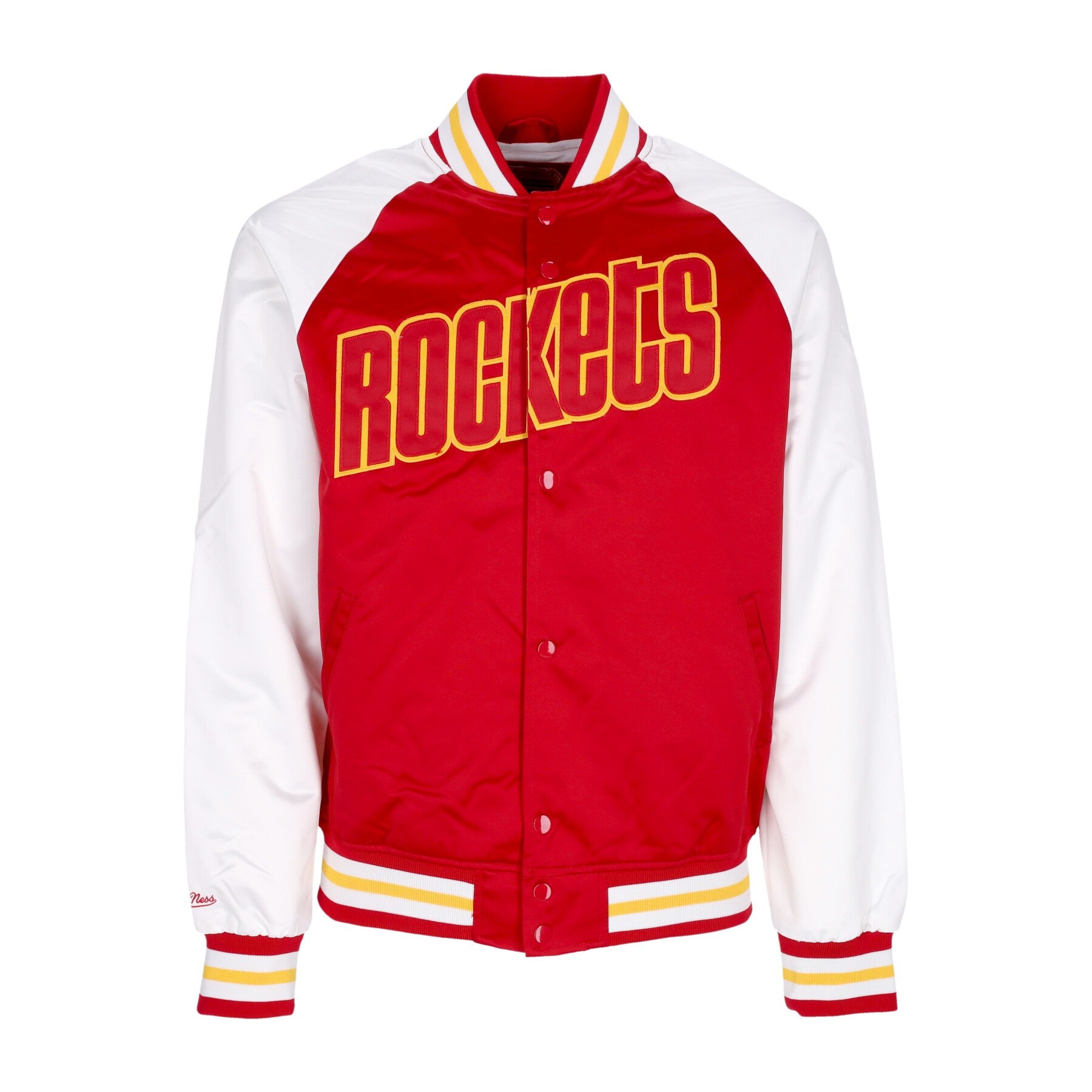 Mitchell & Ness, Giubbotto Bomber Uomo Nba Primetime Lw Satin Jacket Hardwood Classics Houroc, Scarlet