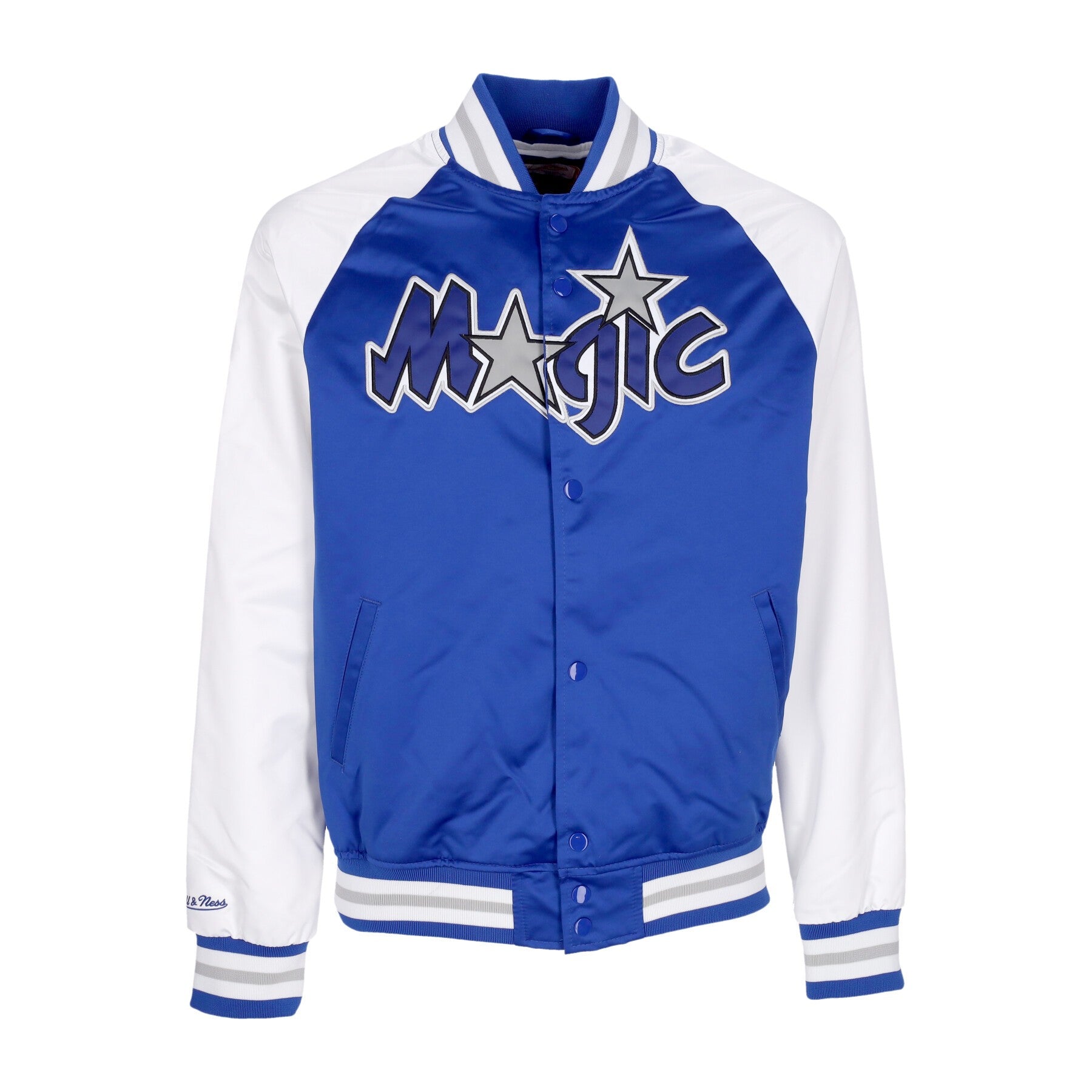 Mitchell & Ness, Giubbotto Bomber Uomo Nba Primetime Lw Satin Jacket Hardwood Classics Orlmag, Royal