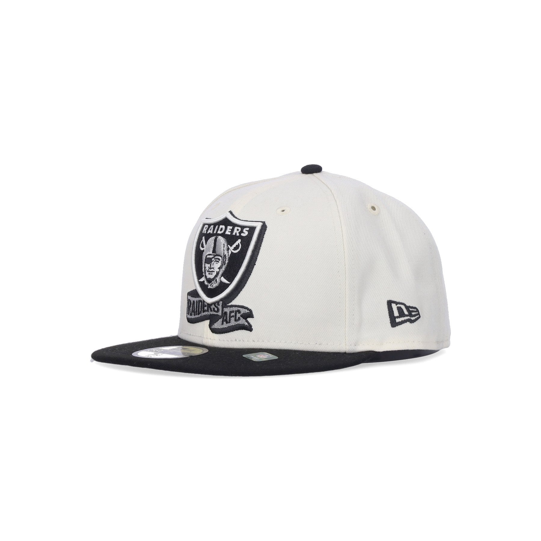 New Era, Cappellino Visiera Piatta Uomo Nfl Sideline 5950 Lasrai, Chrome White/original Team Colors