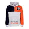 Mitchell & Ness, Felpa Cappuccio Uomo Nhl Tie Breaker Fleece Hoodie Phifly, Grey Heather/black