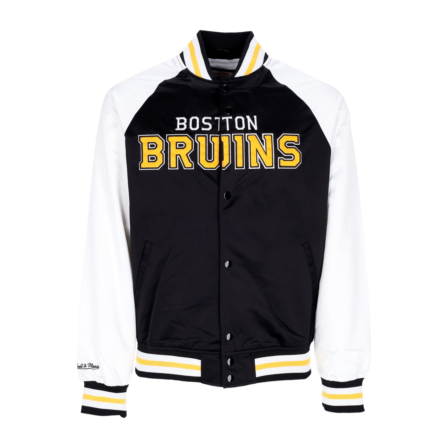 Herren Bomberjacke NHL Primetime Lw Satinjacke Bosbru Schwarz