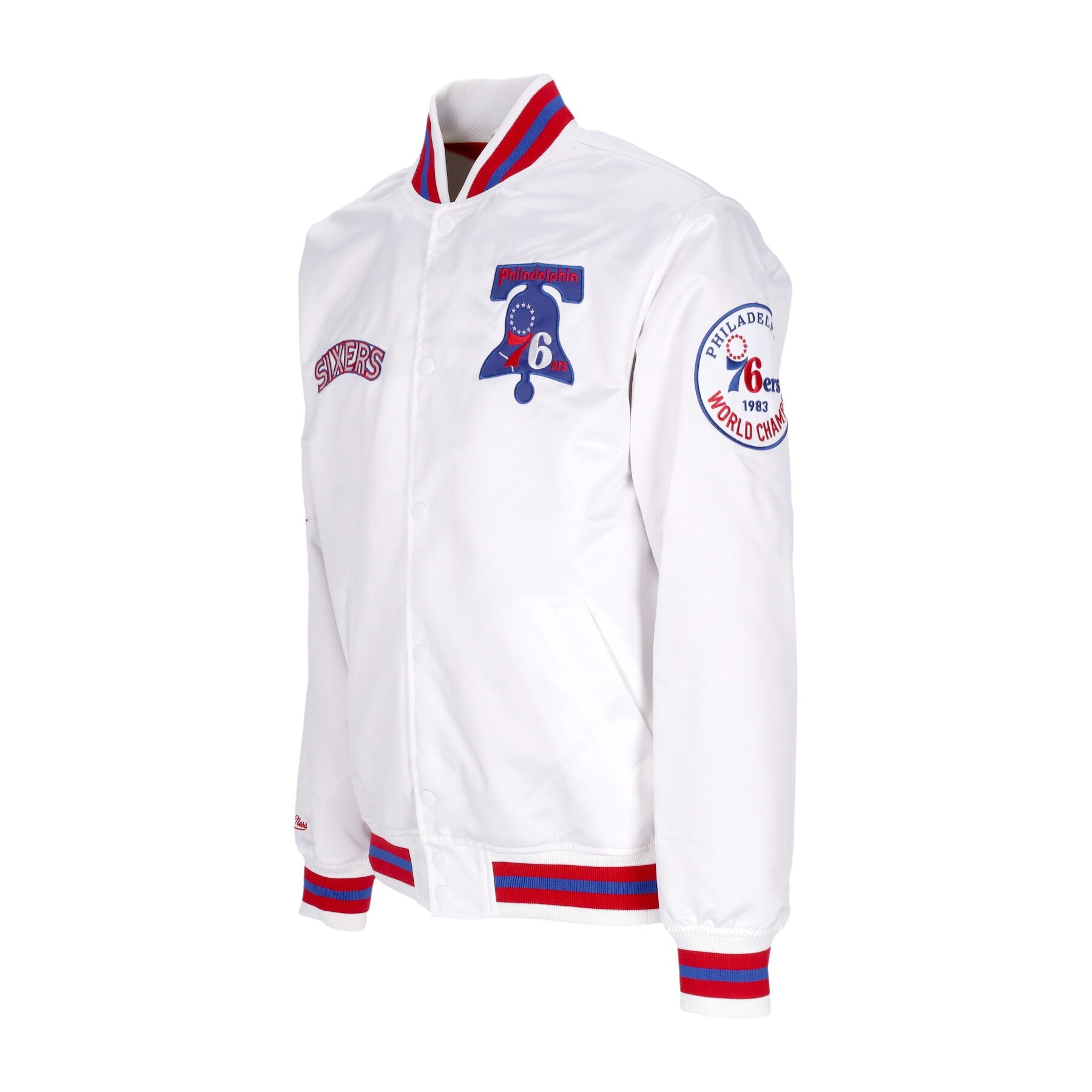 Mitchell & Ness, Giubbotto Bomber Uomo Nba Hometown Lw Satin Jacket Hardwood Classics Phi76e, 