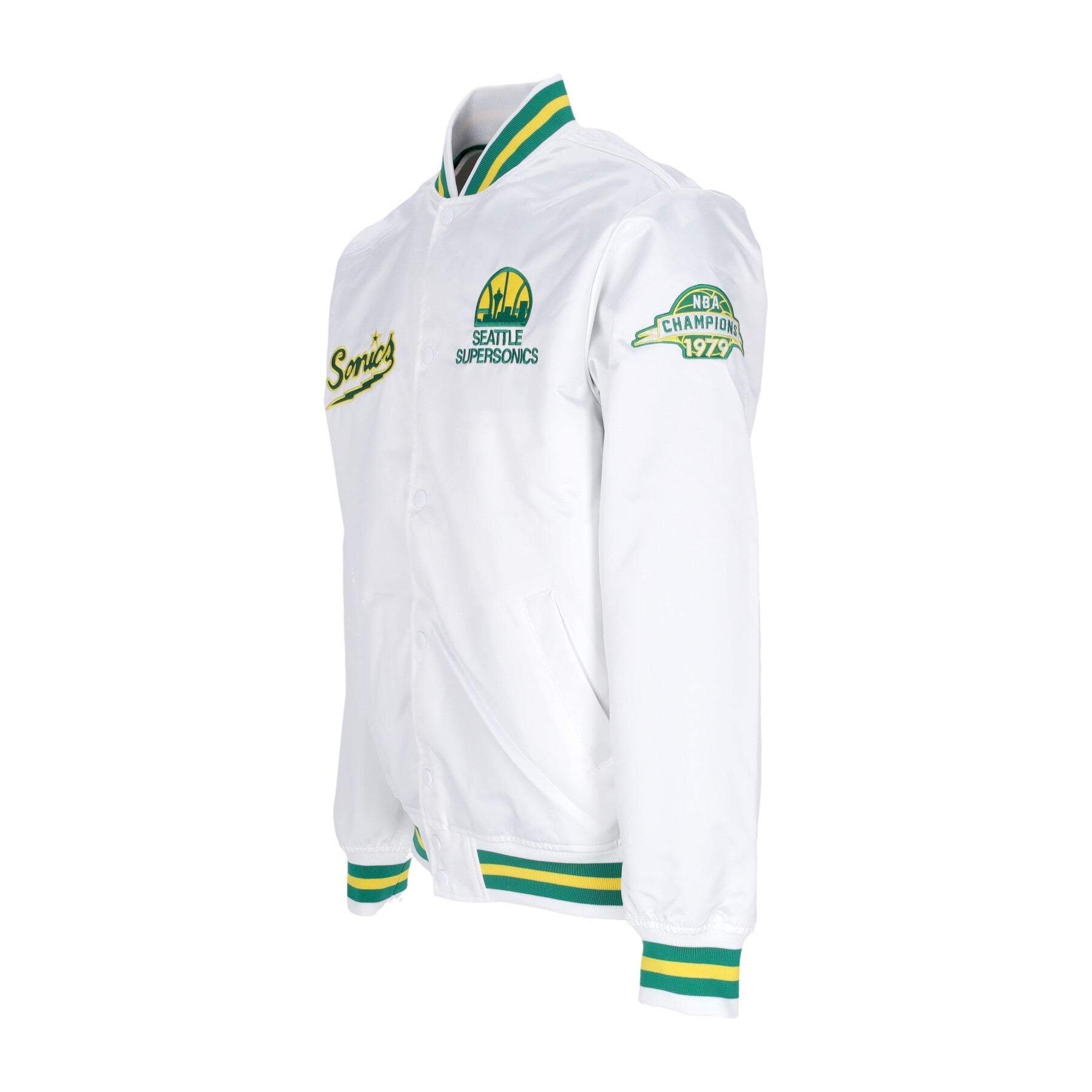 Mitchell & Ness, Giubbotto Bomber Uomo Nba Hometown Lw Satin Jacket Hardwood Classics Seasup, 