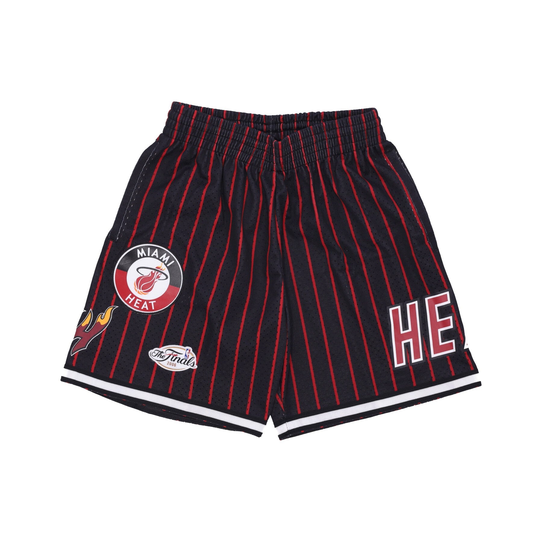 Mitchell & Ness, Pantaloncino Basket Uomo Nba Hometown Mesh Short Hardwood Classics Miahea, Black/red