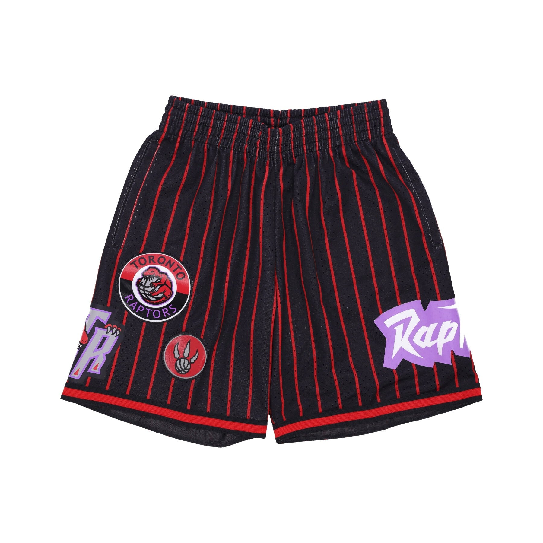 Mitchell & Ness, Pantaloncino Basket Uomo Nba Hometown Mesh Short Hardwood Classics Torrap, Black/red