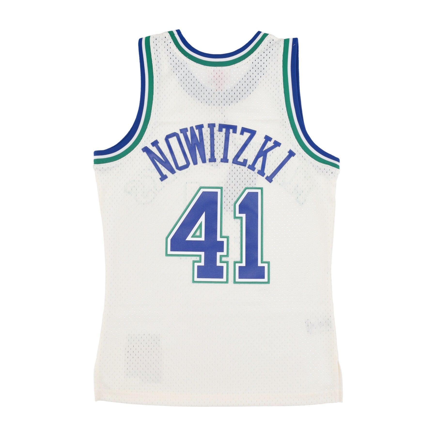 Mitchell & Ness, Canotta Basket Uomo Nba Off White Team Color Swingman Jersey Hardwood Classics 1998 No 41 Dirk Nowitzki Dalmav, 