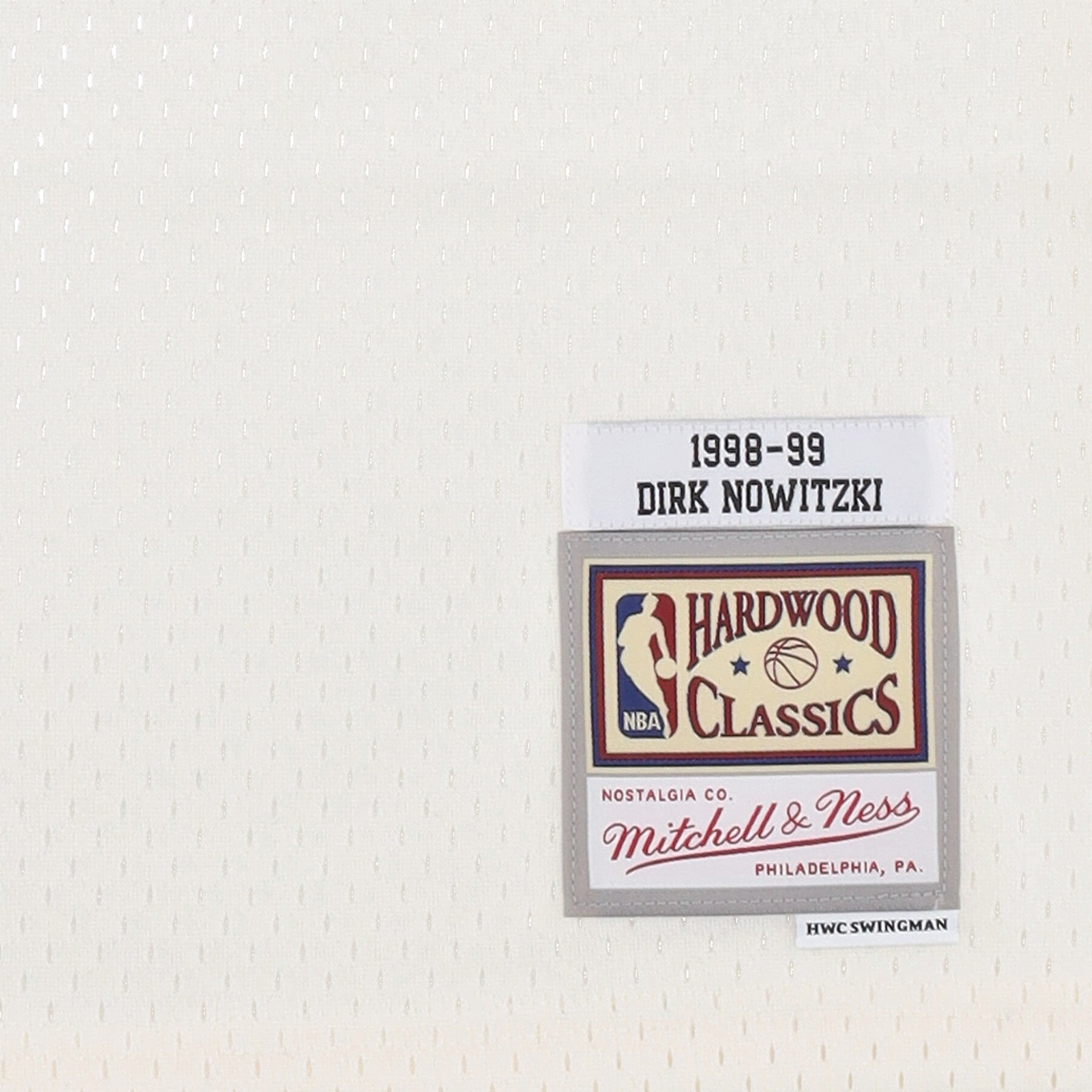 Mitchell & Ness, Canotta Basket Uomo Nba Off White Team Color Swingman Jersey Hardwood Classics 1998 No 41 Dirk Nowitzki Dalmav, 