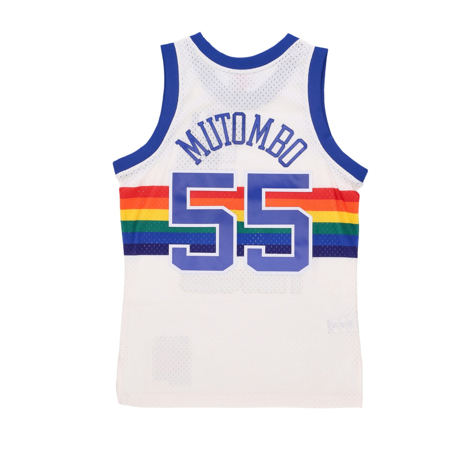 Mitchell & Ness, Canotta Basket Uomo Nba Off White Team Color Swingman Jersey 1991 No 00 Dikembe Mutombo Dennug, 