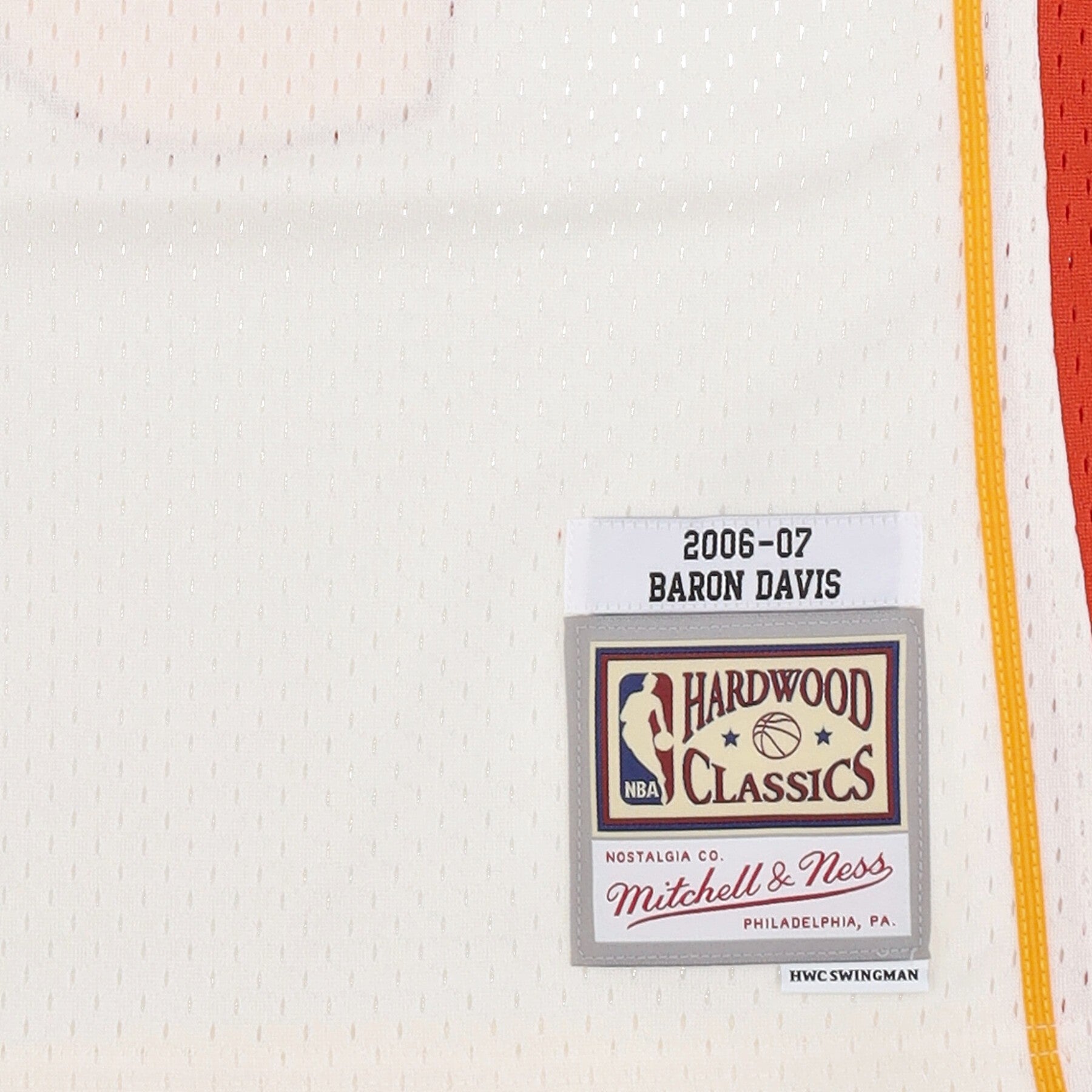 Mitchell & Ness, Canotta Basket Uomo Nba Off White Team Color Swingman Jersey Hardwood Classics 2006 No 5 Baron Davis Golwar, 