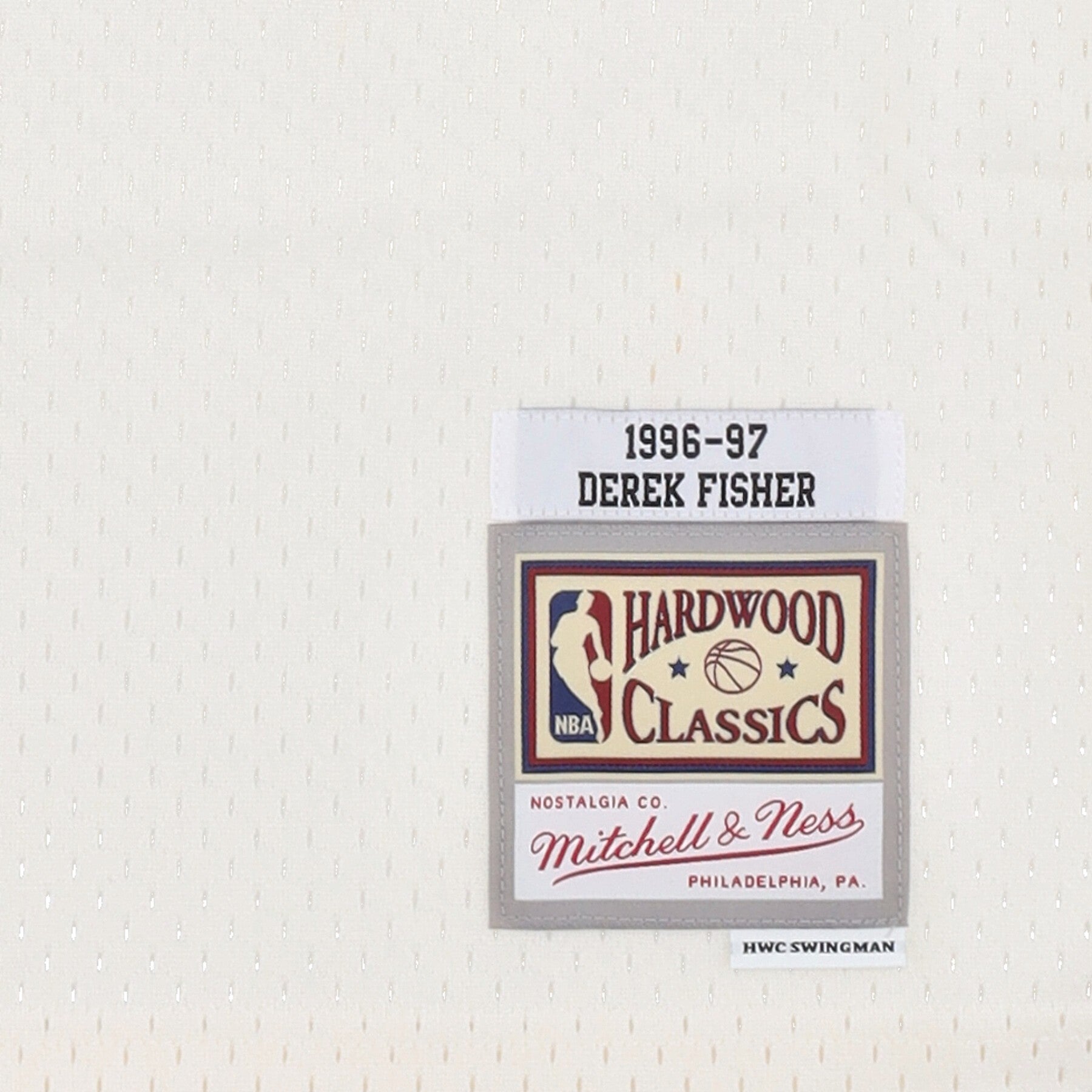 Mitchell & Ness, Canotta Basket Uomo Nba Off White Team Color Swingman Jersey Hardwood Classics 1996 No 2 Derek Fisher Loslak, 