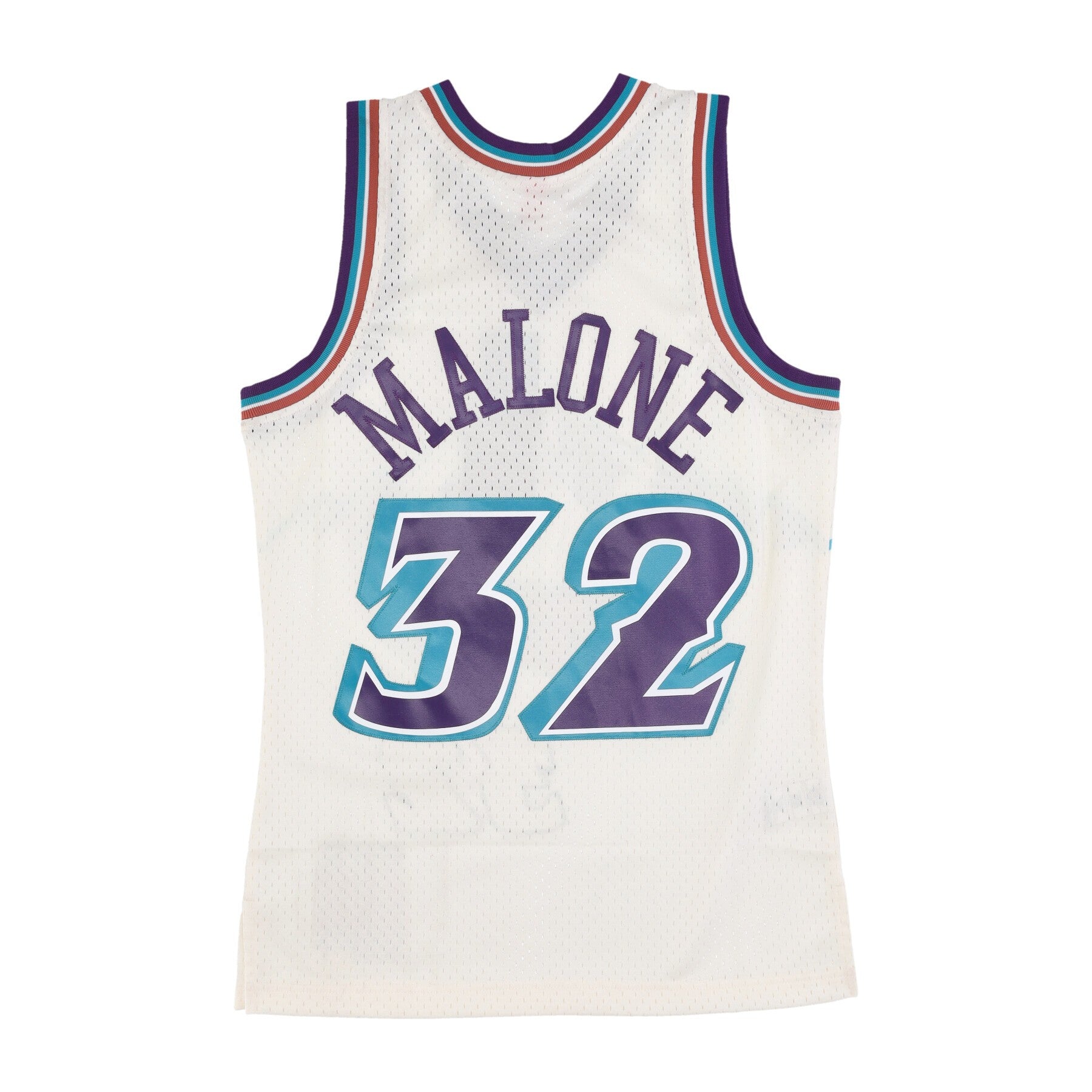 Mitchell & Ness, Canotta Basket Uomo Nba Off White Team Color Swingman Jersey Hardwood Classics 1996 No 32 Karl Malone Utajaz, 