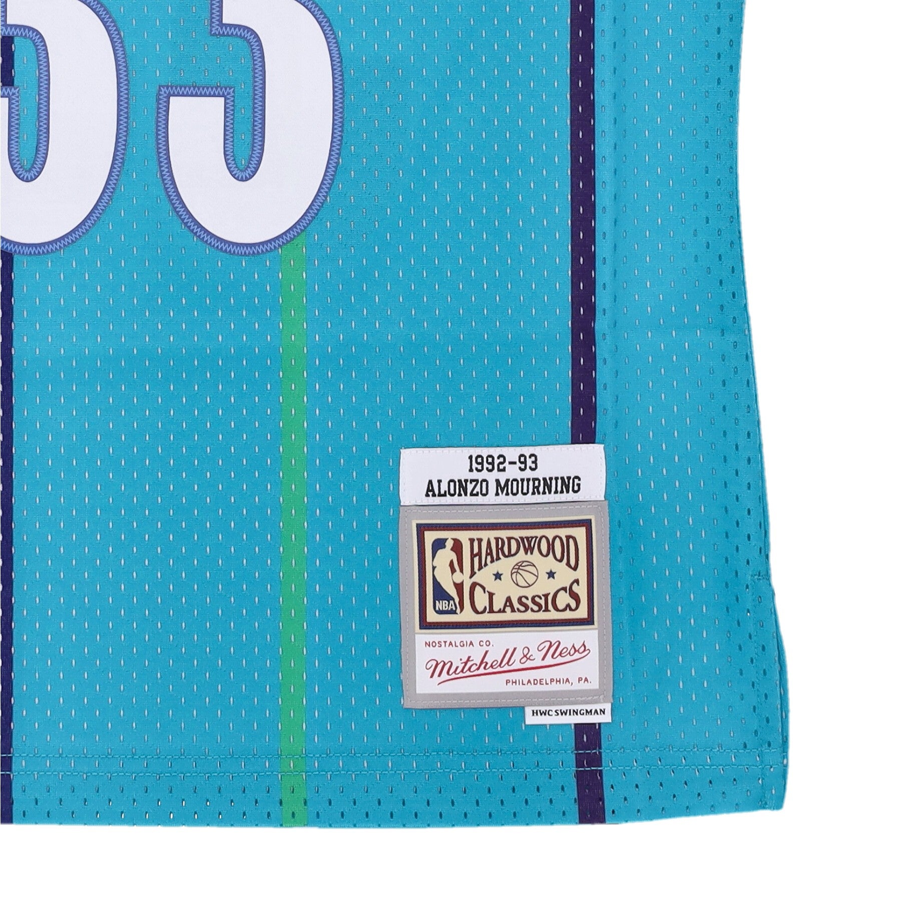 Mitchell & Ness, Canotta Basket Uomo Nba Swingman Jersey No 33 Alonzo Mourning Chahor, 