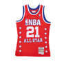 Mitchell & Ness, Canotta Basket Uomo Nba Swingman Jersey No 21 Tim Duncan Team West, Red