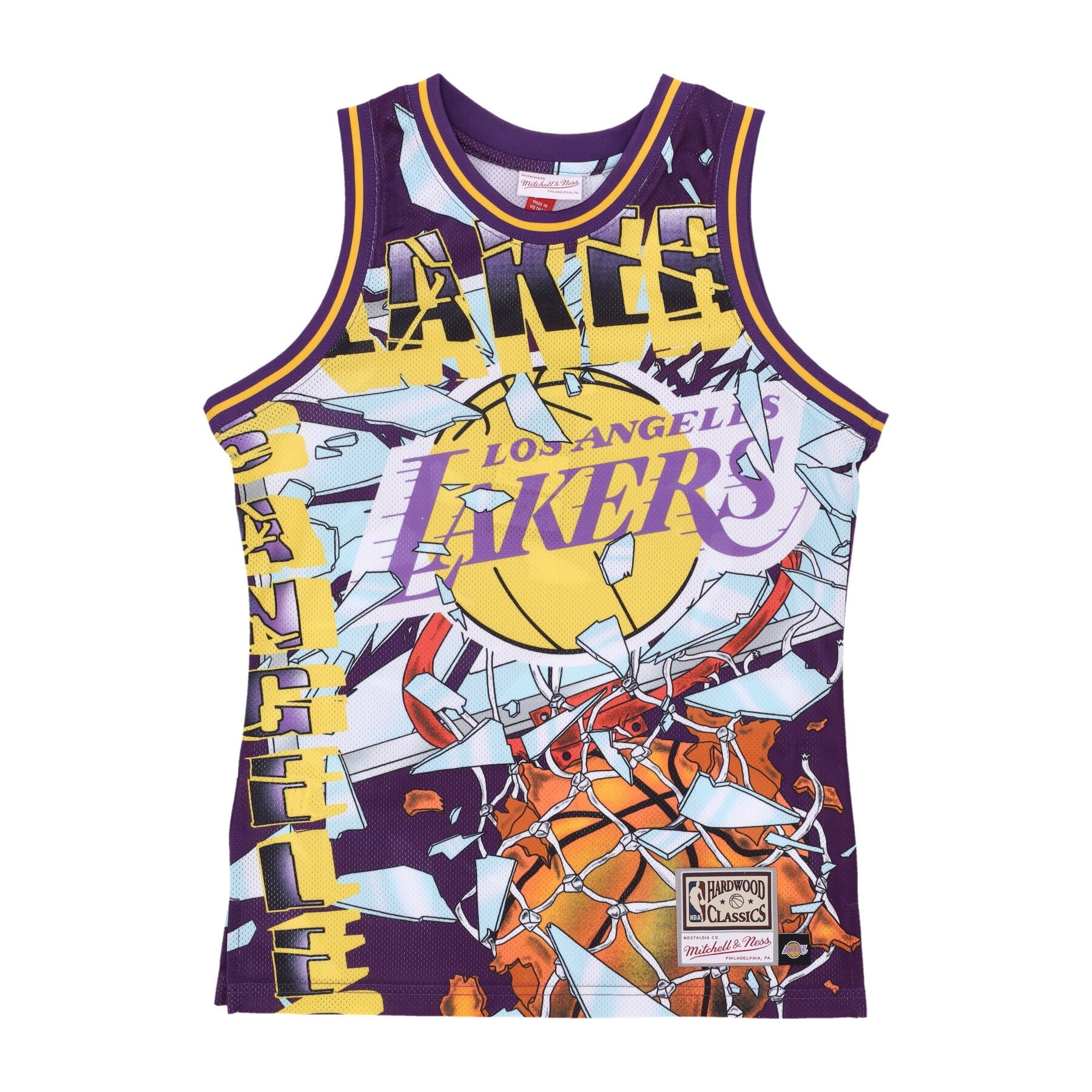 Canotta Basket Uomo Nba Big Face Fashion Tank 6.0 Hardwood Classics Loslak Purple/original Team Colors