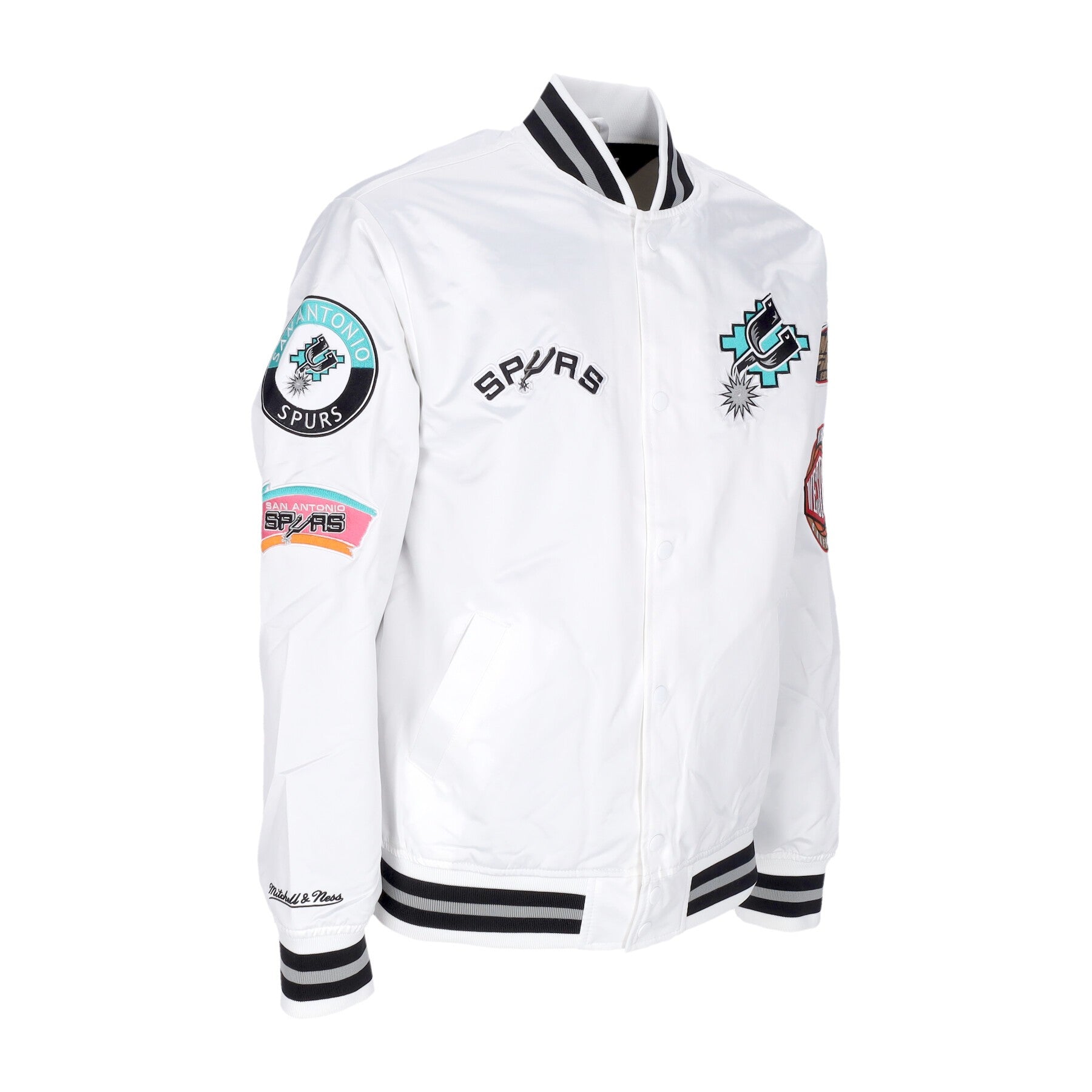 Mitchell & Ness, Giubbotto Bomber Uomo Nba Hometown Lw Satin Jacket Hardwood Classics Saaspu, 